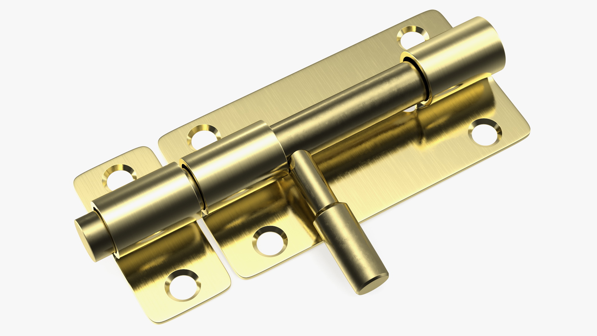 Door Latch Sliding Lock Brass 3D model
