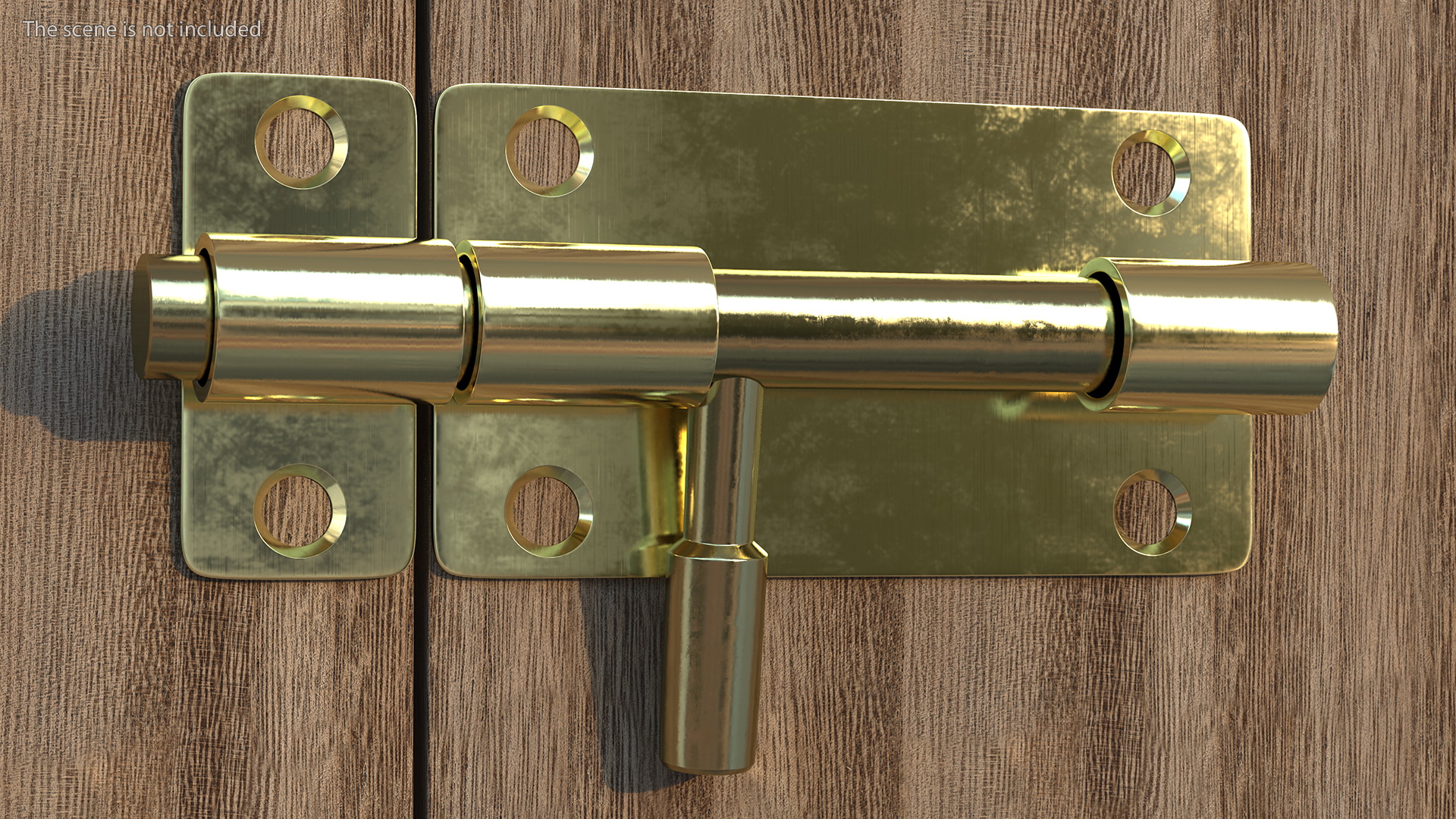 Door Latch Sliding Lock Brass 3D model
