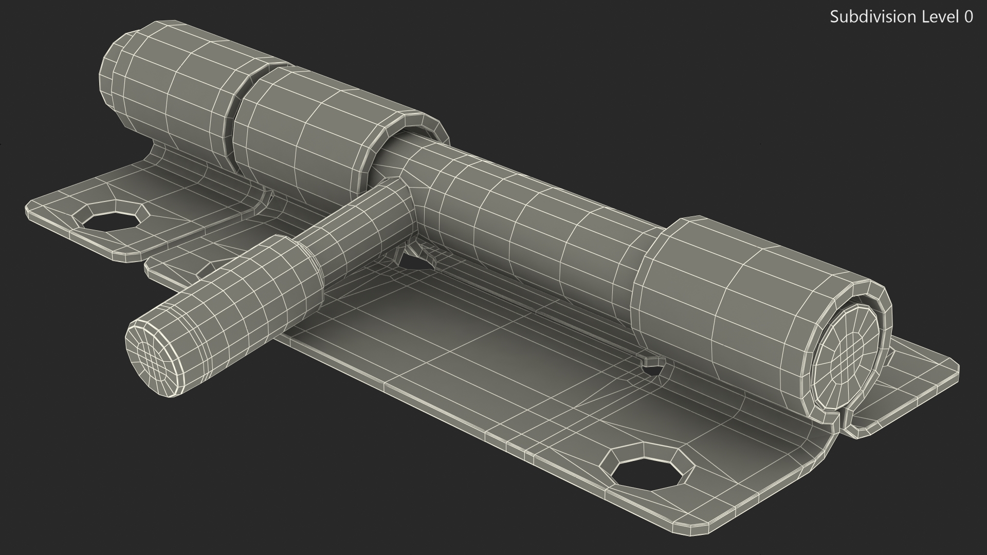 Door Latch Sliding Lock Brass 3D model