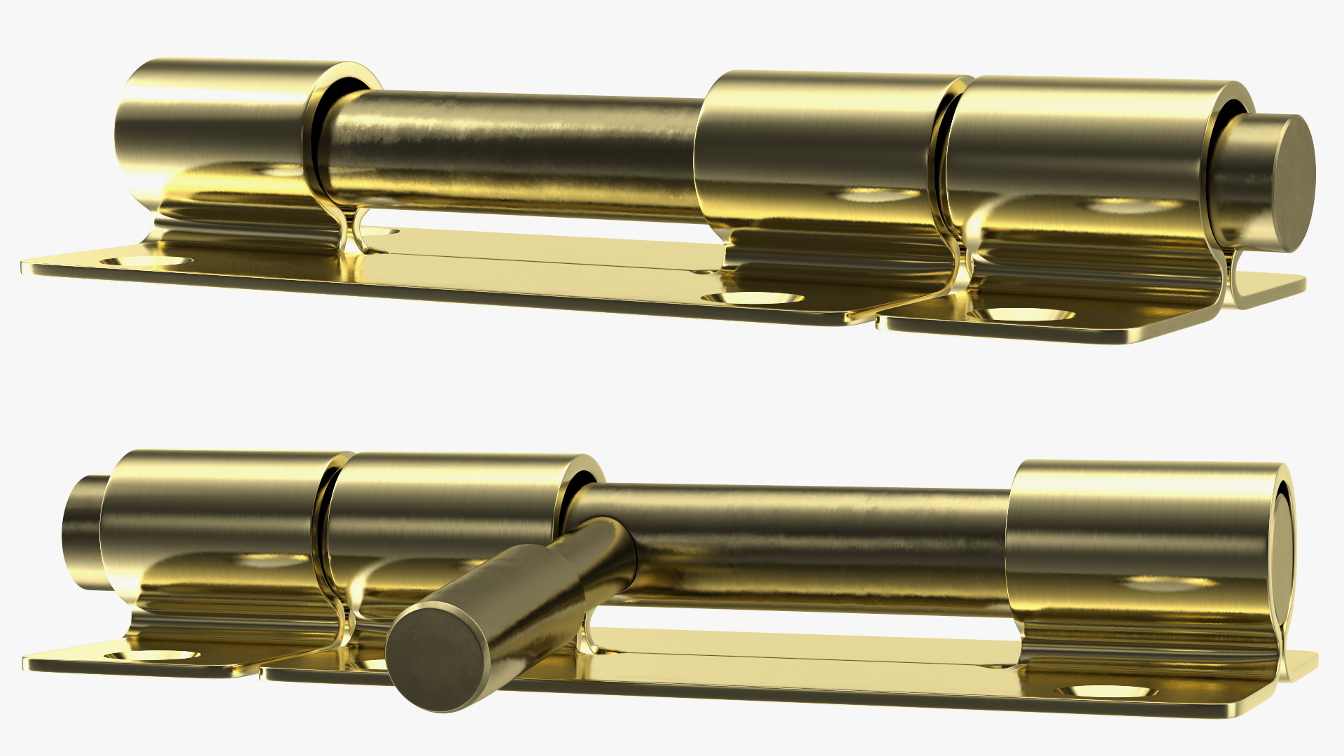 Door Latch Sliding Lock Brass 3D model