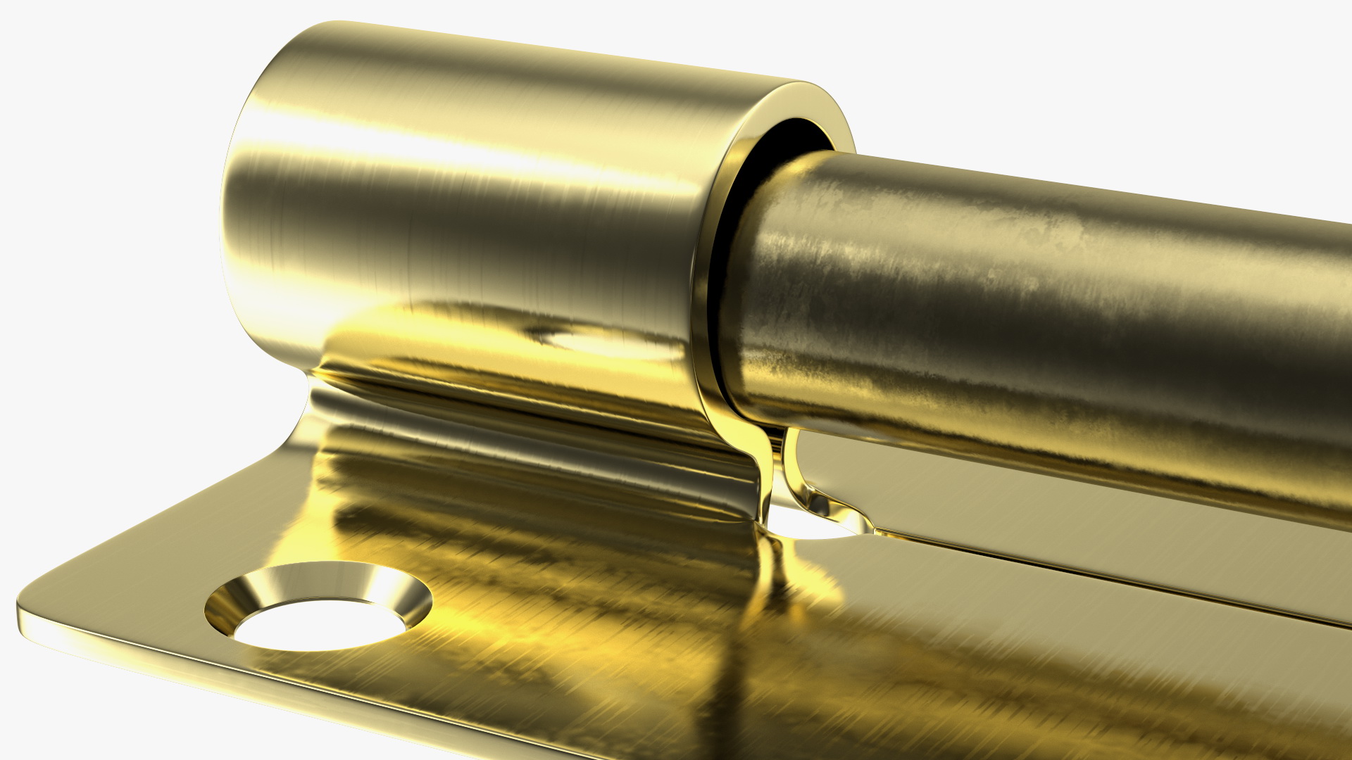 Door Latch Sliding Lock Brass 3D model