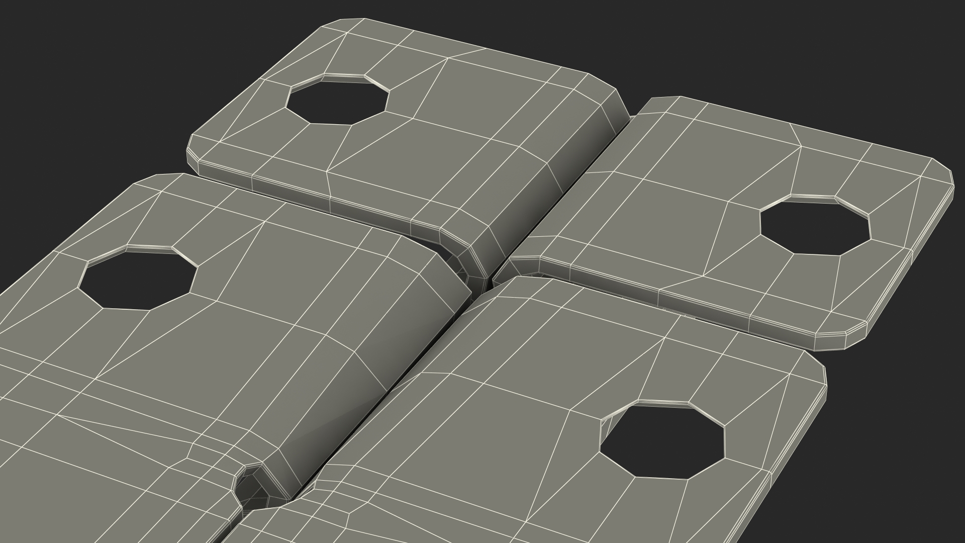 Door Latch Sliding Lock Brass 3D model