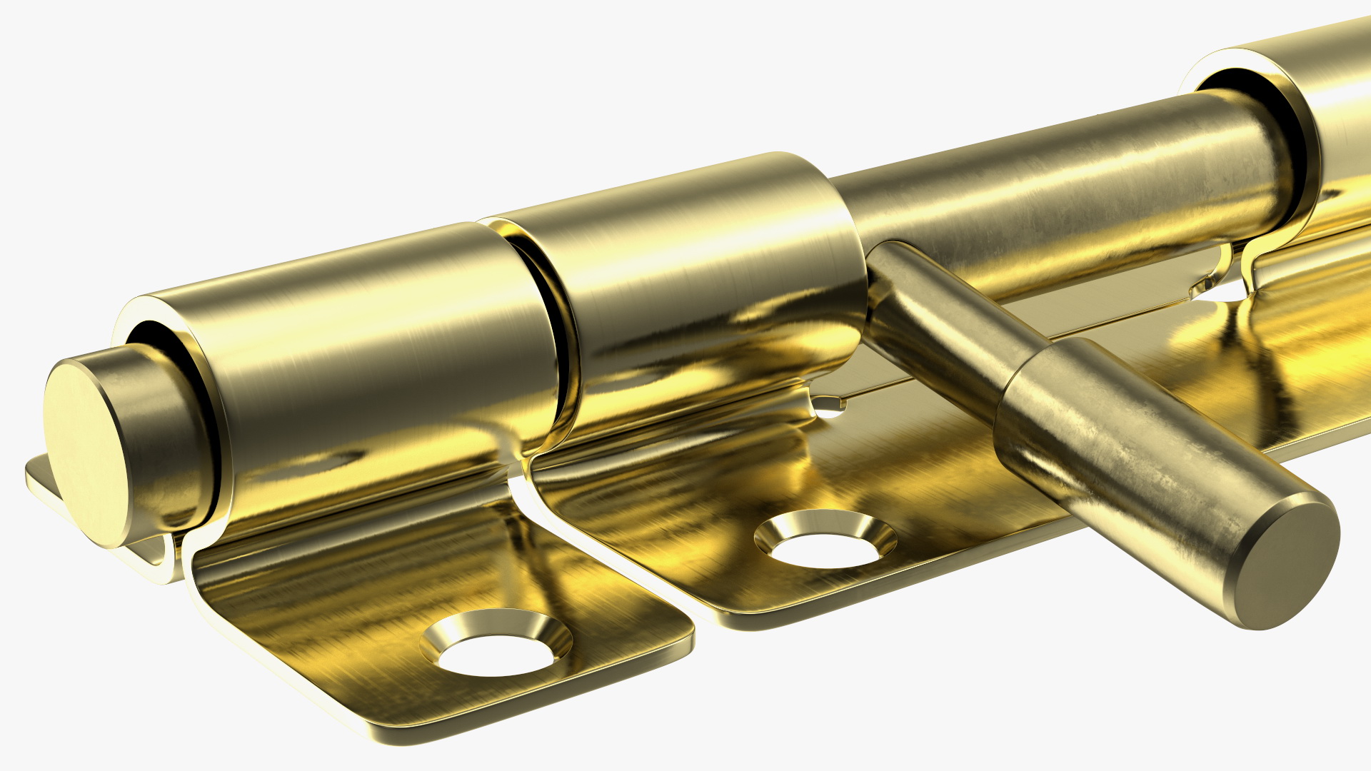 Door Latch Sliding Lock Brass 3D model