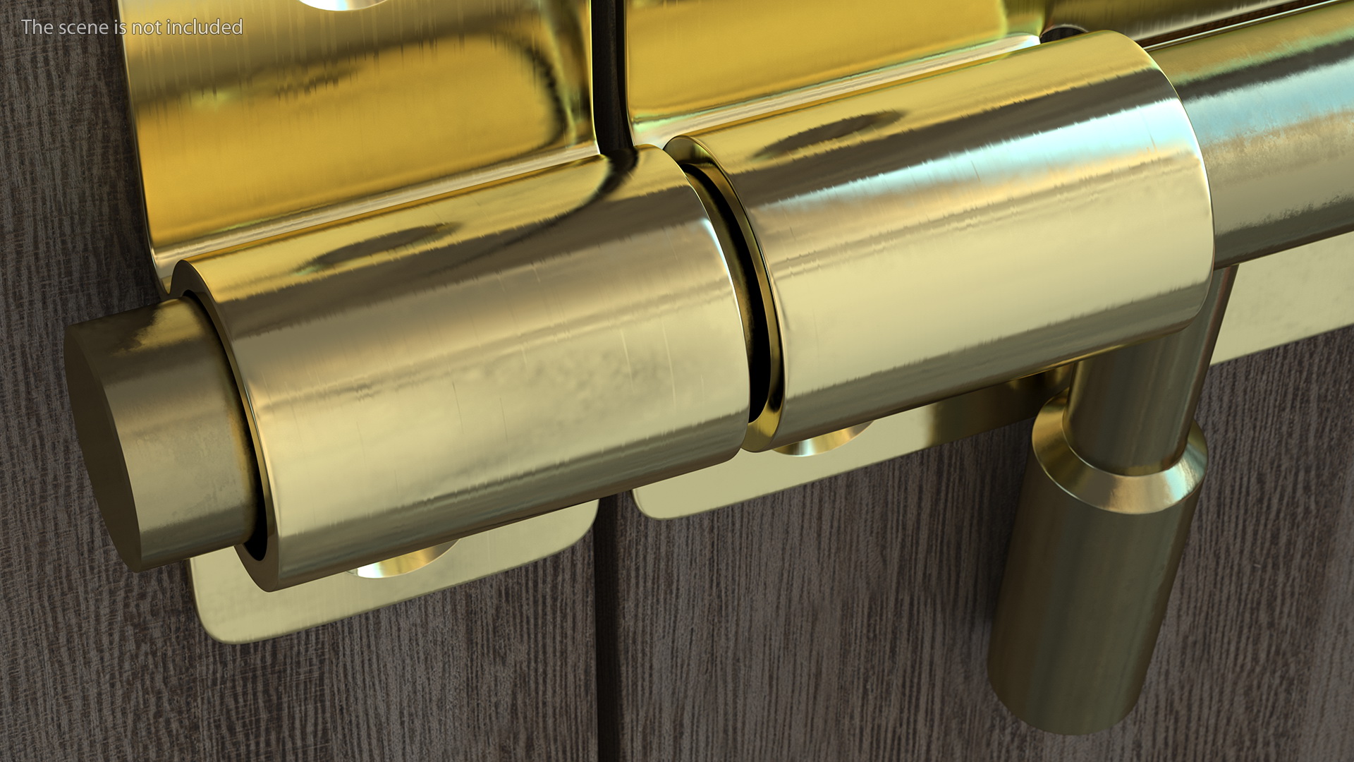 Door Latch Sliding Lock Brass 3D model