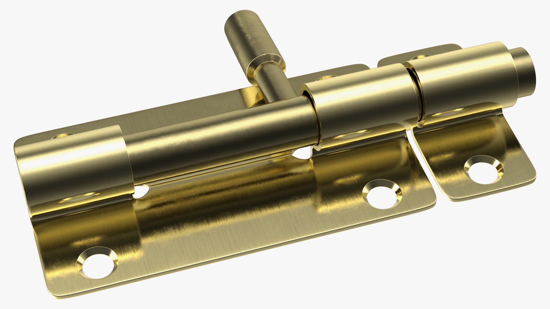 Door Latch Sliding Lock Brass 3D model
