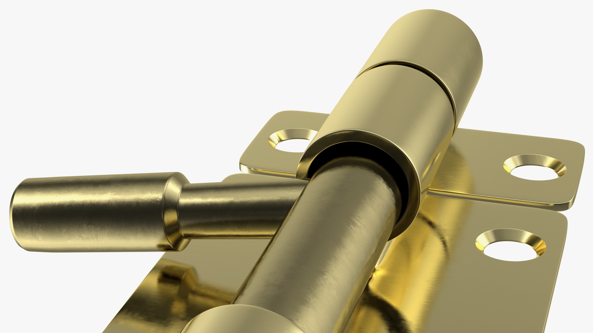 Door Latch Sliding Lock Brass 3D model
