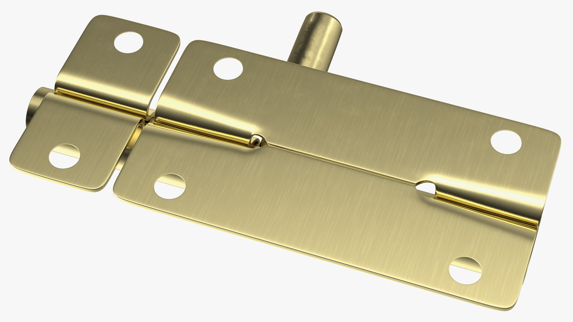 Door Latch Sliding Lock Brass 3D model