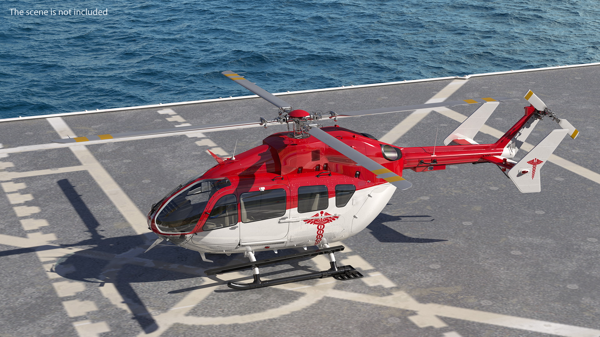 Hospital Ship with Medical Helicopter 3D