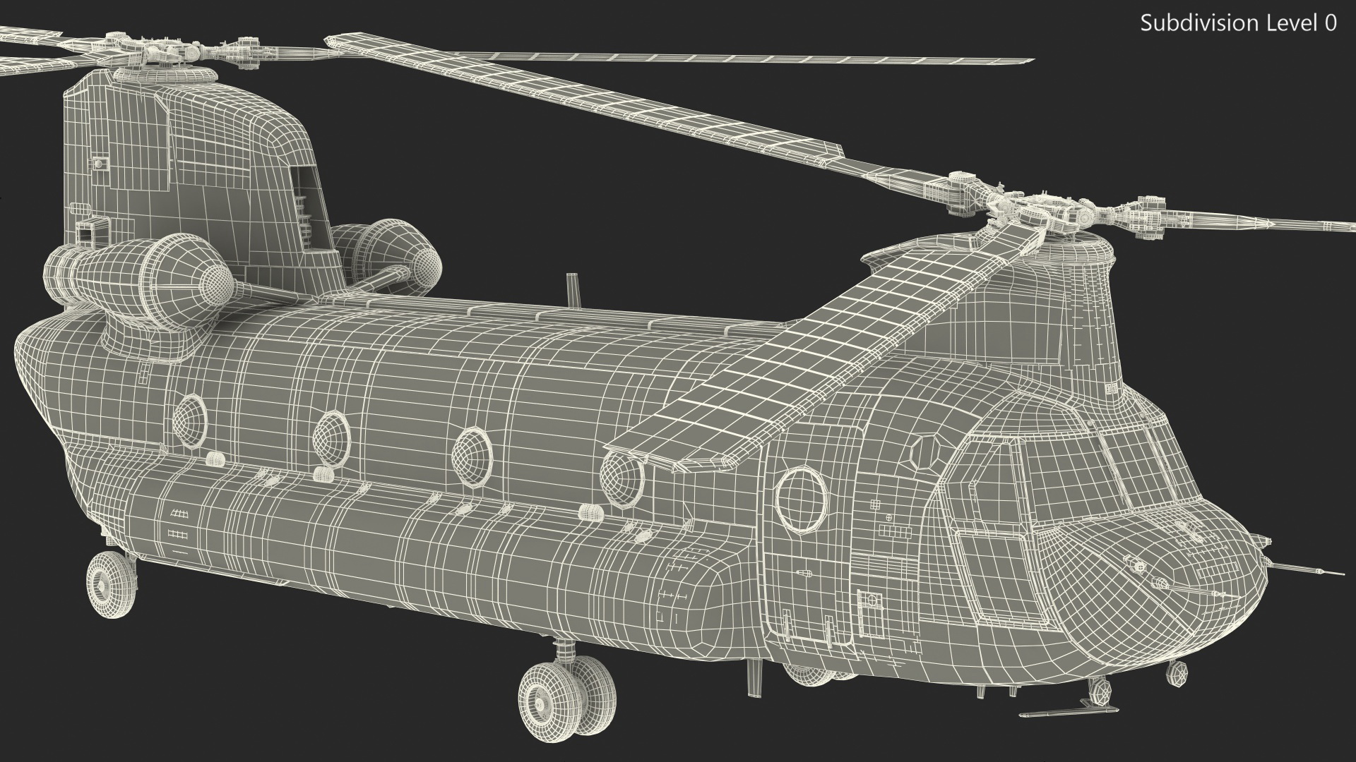 3D Hospital Ship Mercy with CH47 Chinook Helicopter model
