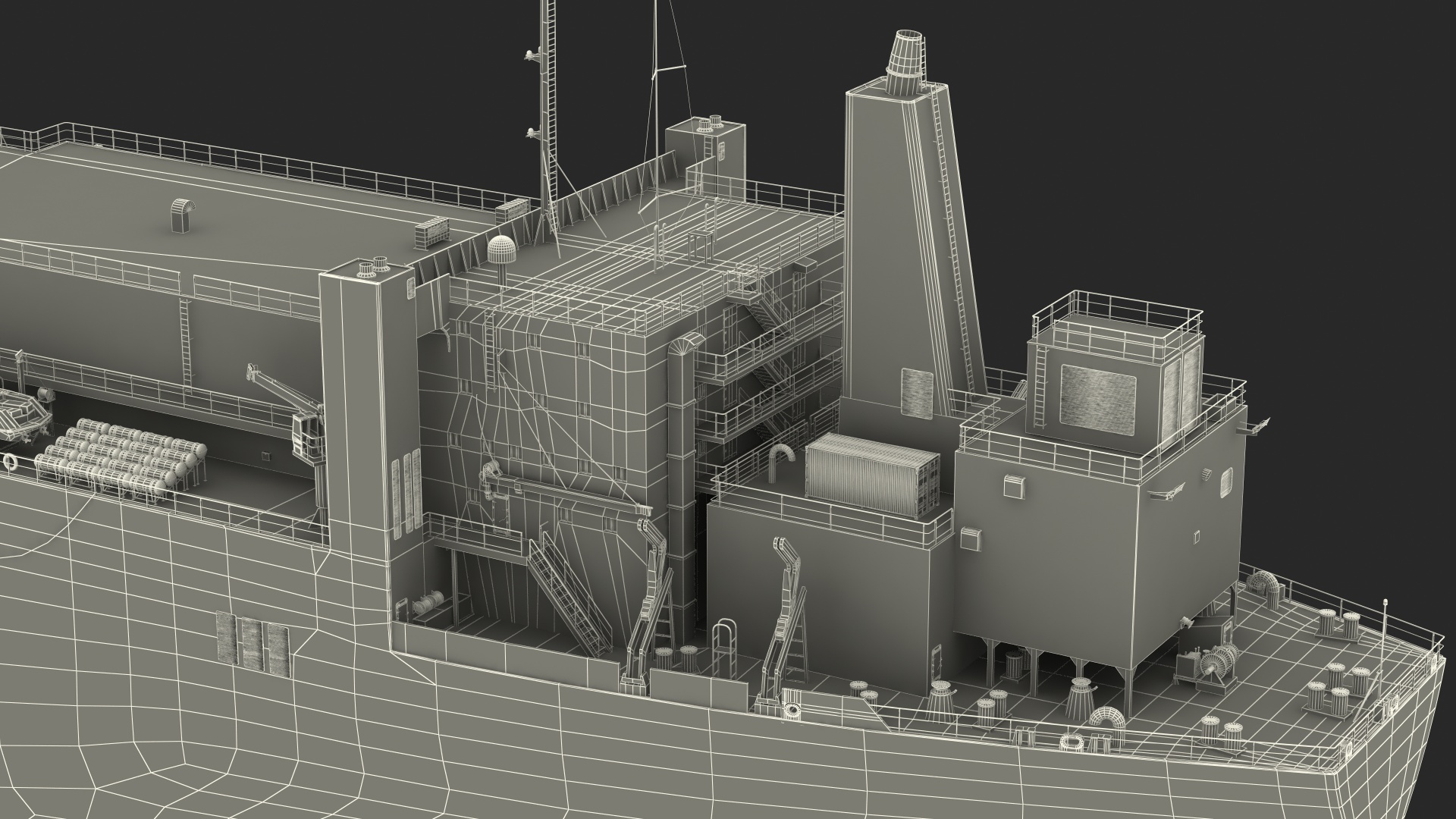 3D Hospital Ship Mercy with CH47 Chinook Helicopter model