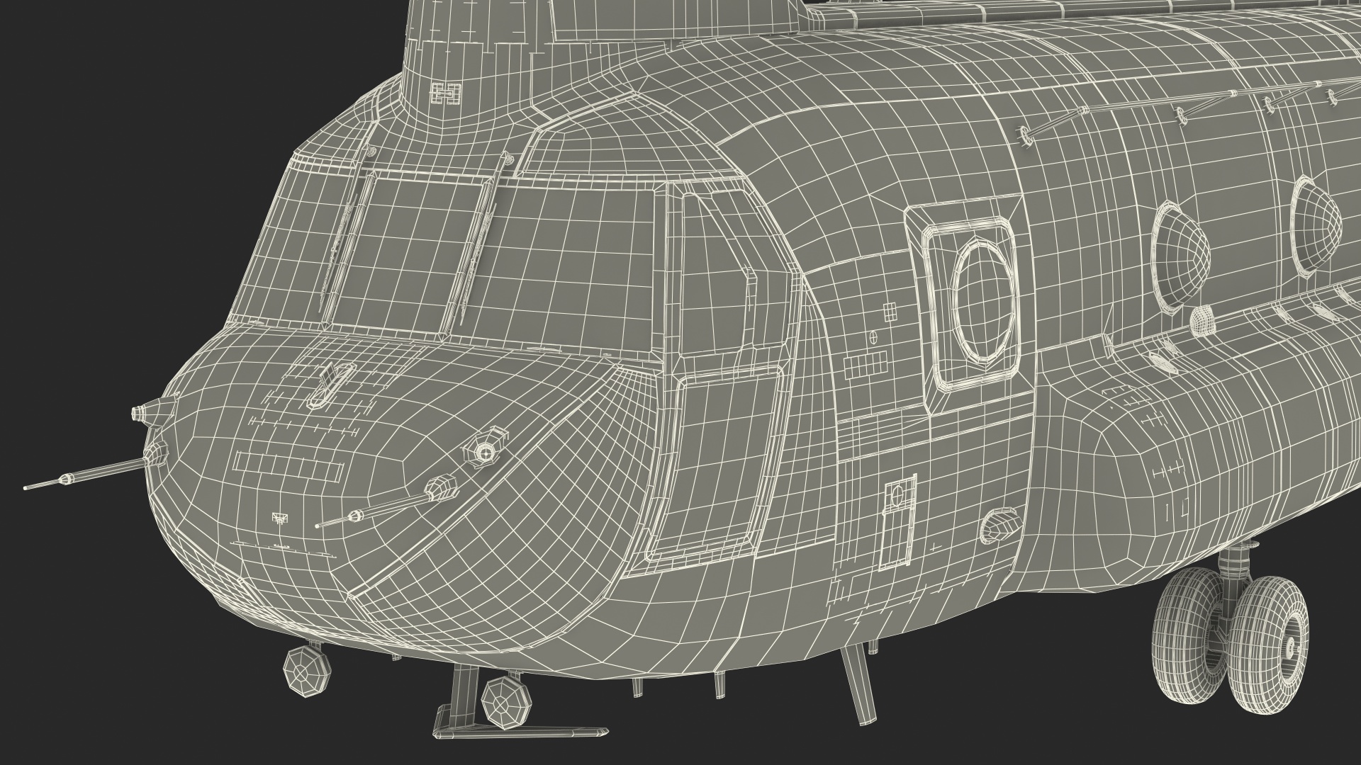3D Hospital Ship Mercy with CH47 Chinook Helicopter model