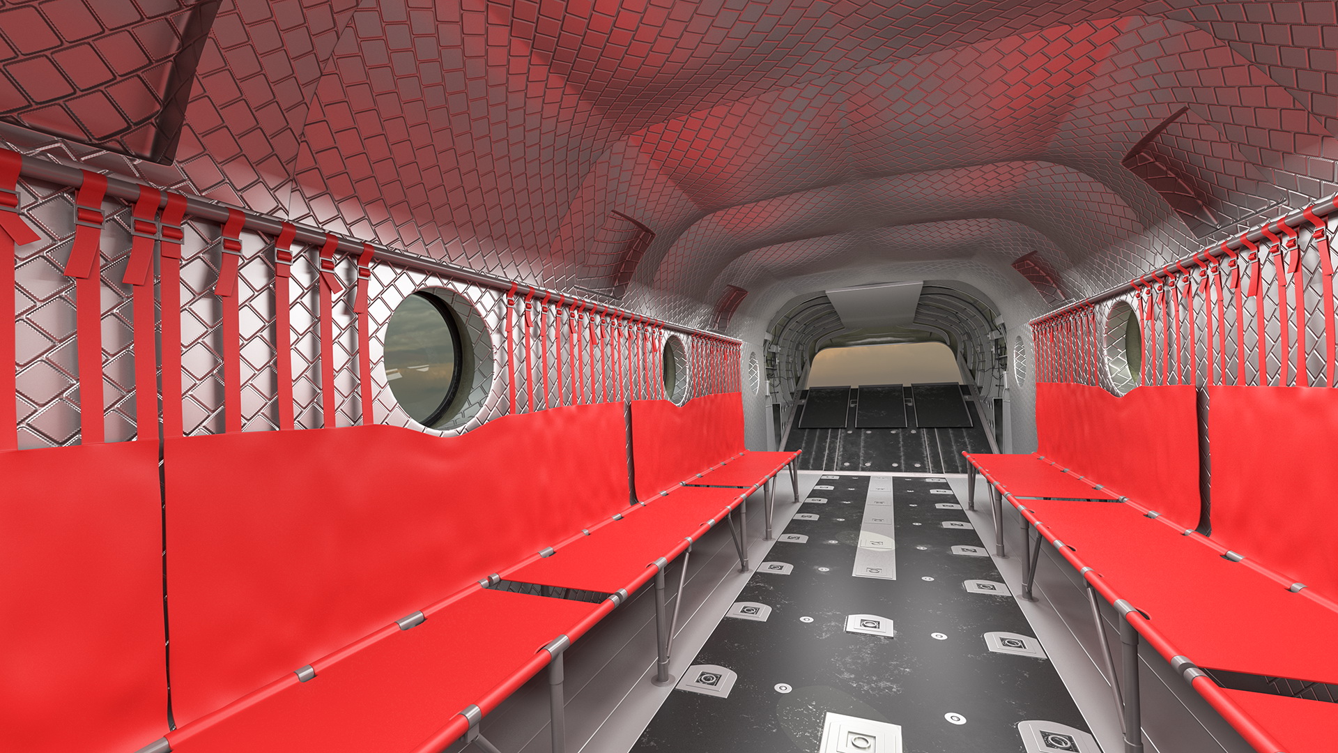 3D Hospital Ship Mercy with CH47 Chinook Helicopter model