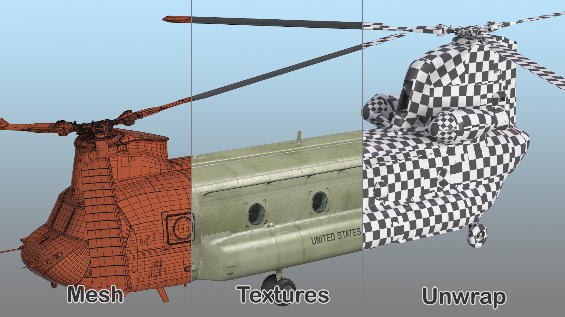 3D Hospital Ship Mercy with CH47 Chinook Helicopter model