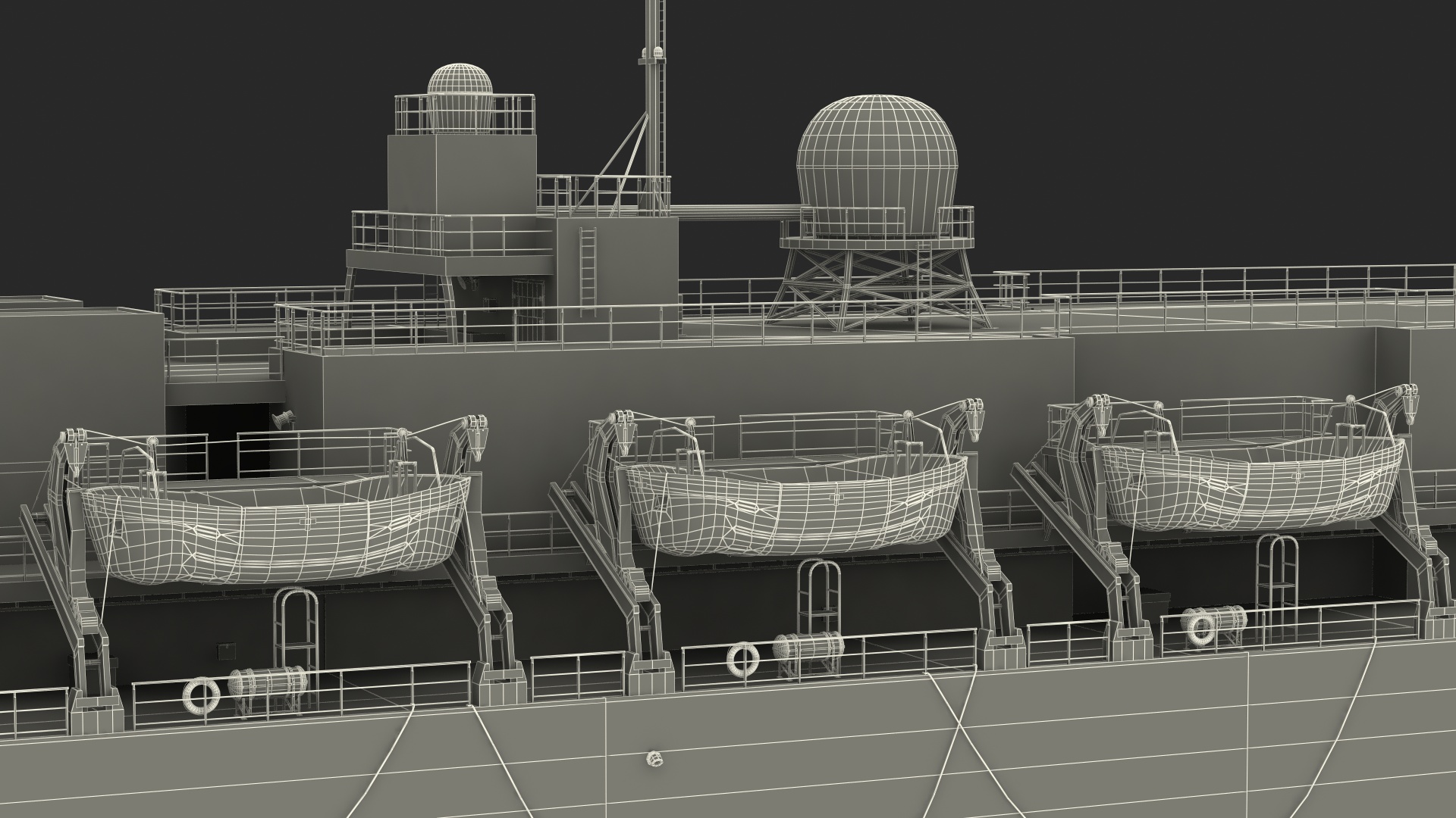 3D Hospital Ship Mercy with CH47 Chinook Helicopter model