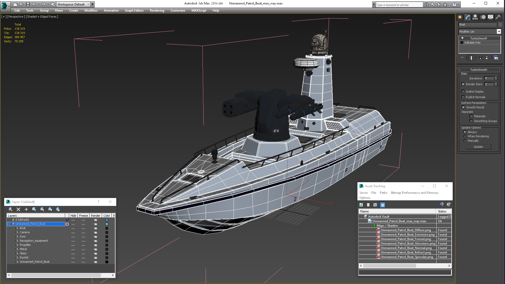 3D model Unmanned Patrol Boat