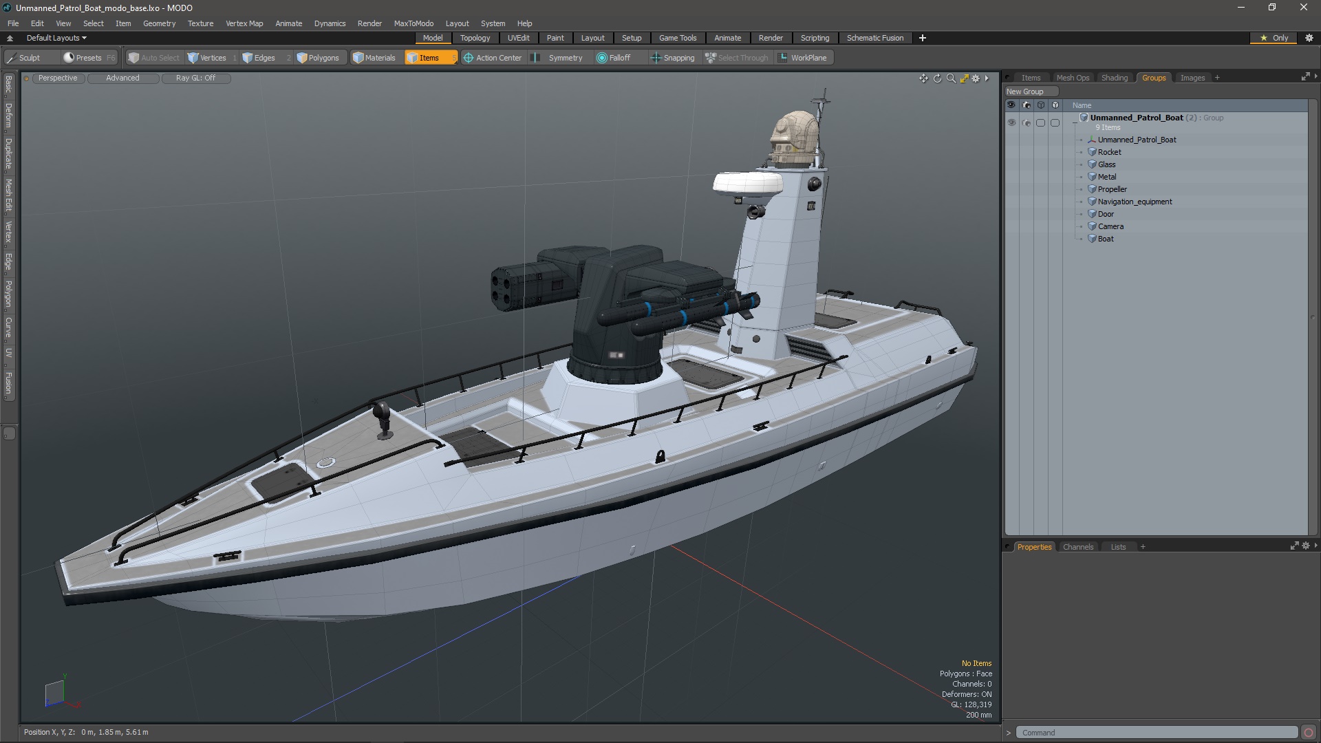 3D model Unmanned Patrol Boat