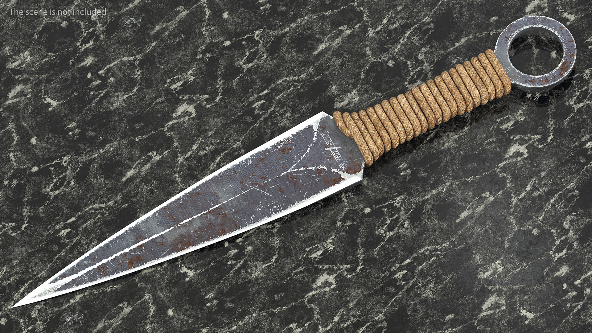 3D Combat Throwing Knife Worn