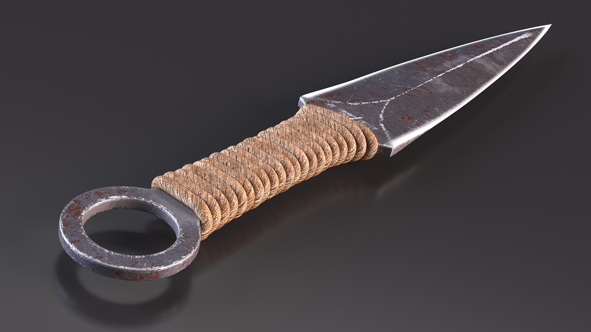 3D Combat Throwing Knife Worn