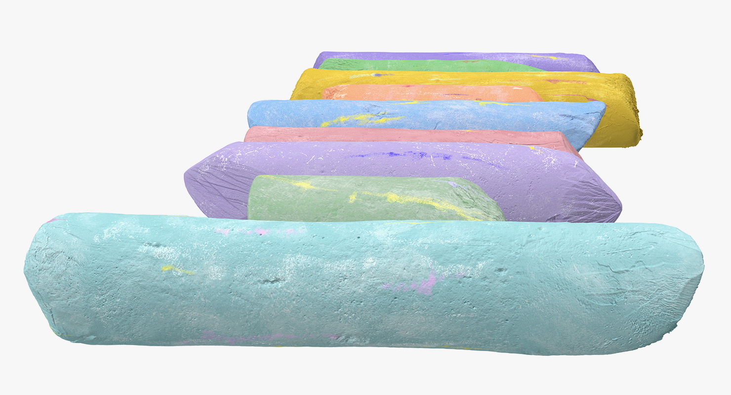 Assorted Colors Playground Chalk 3D