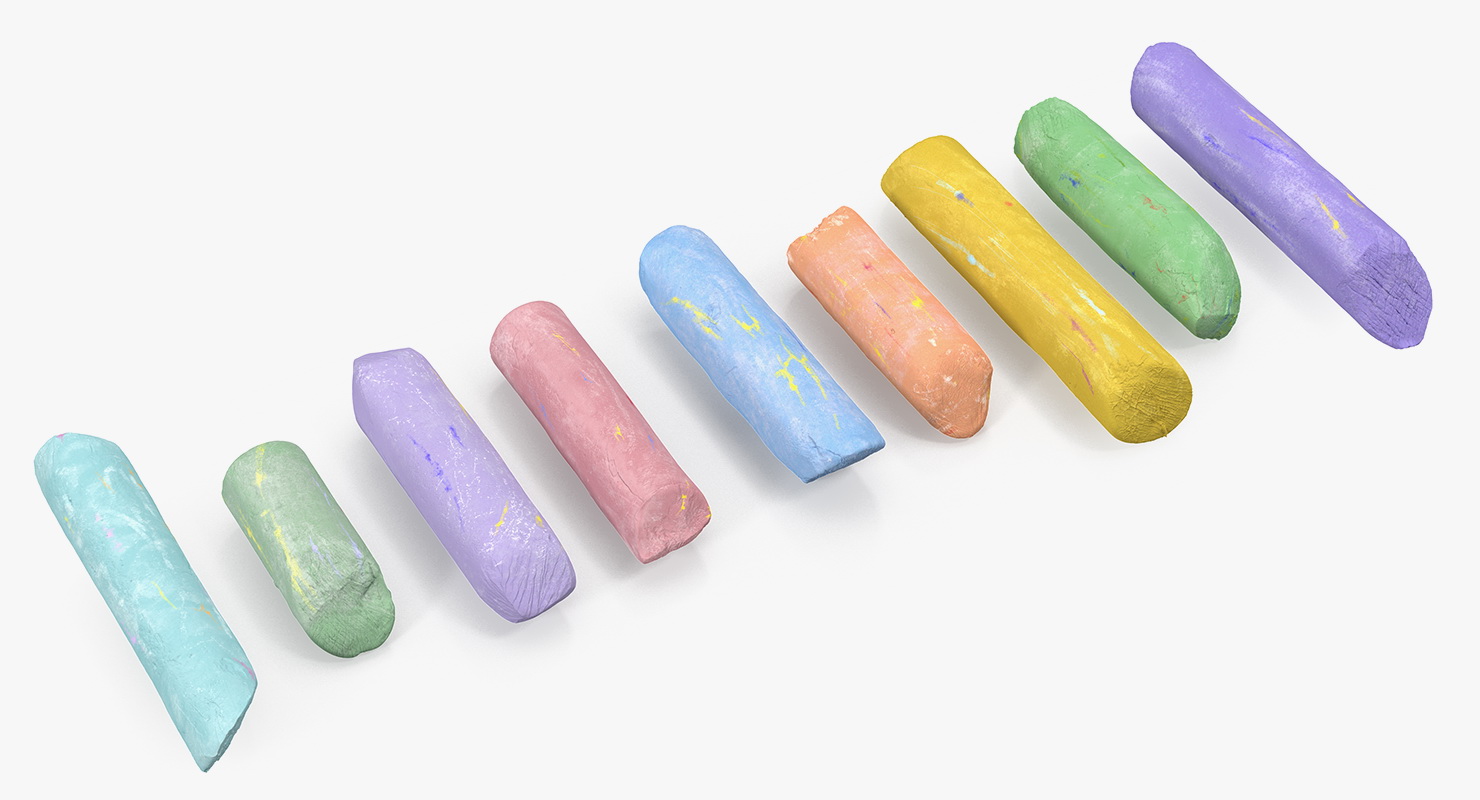 Assorted Colors Playground Chalk 3D