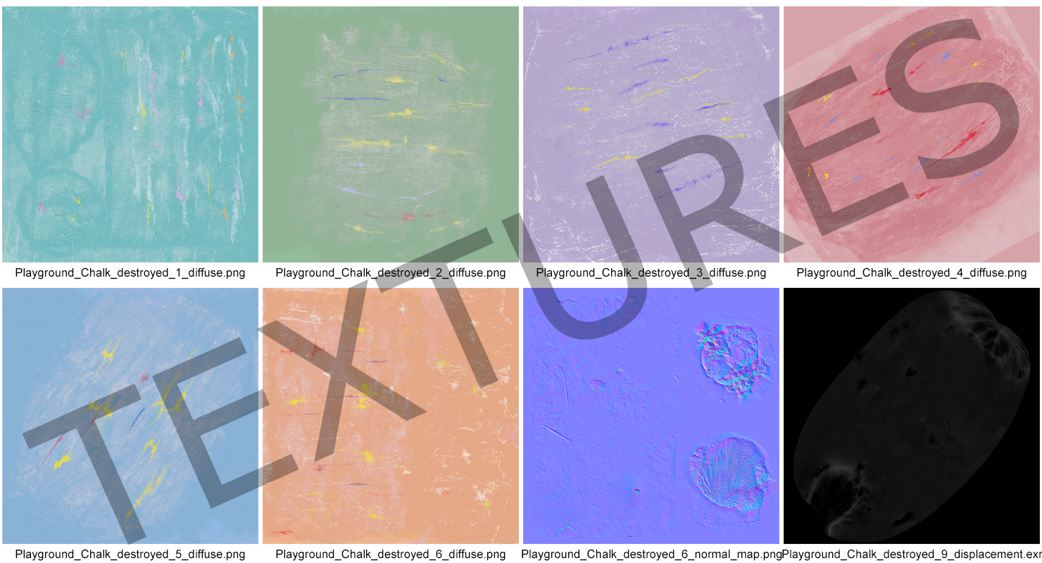 Assorted Colors Playground Chalk 3D