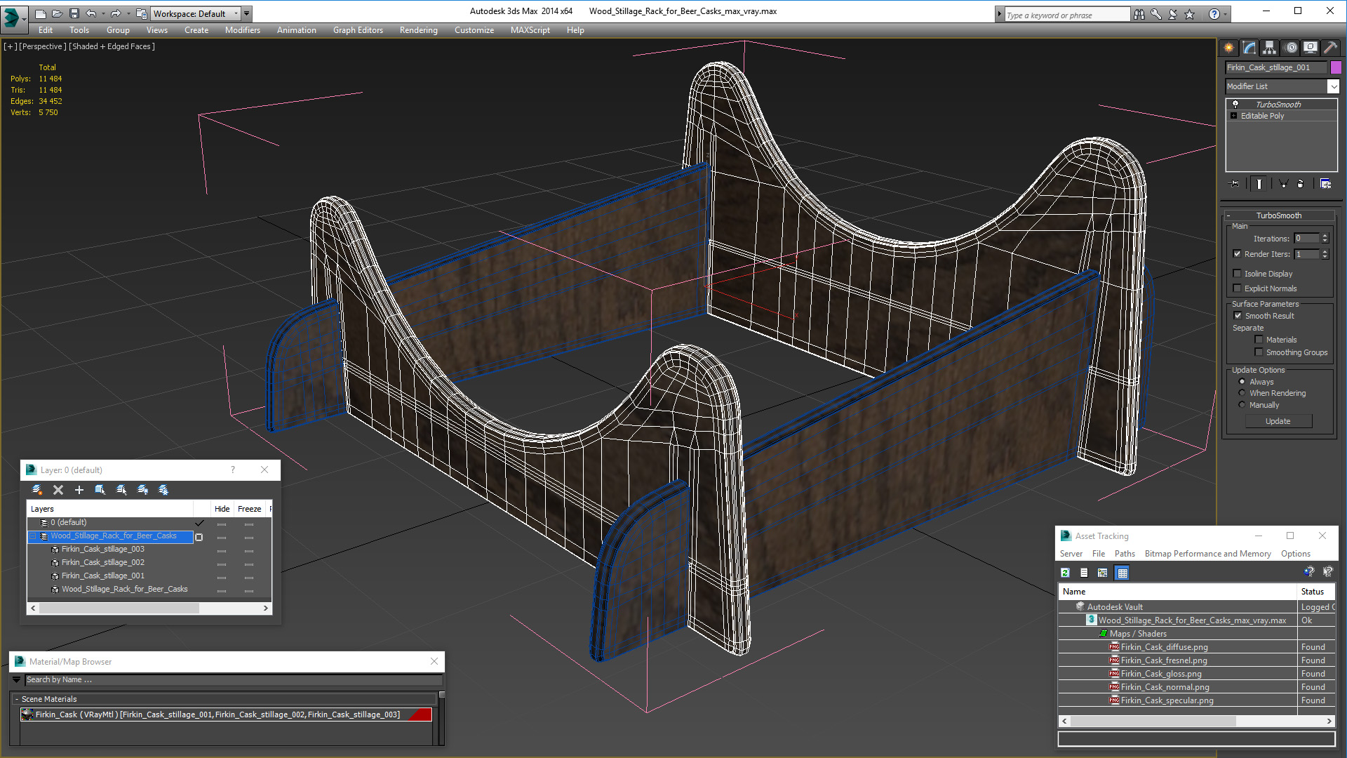 3D Wood Stillage Rack for Beer Casks model