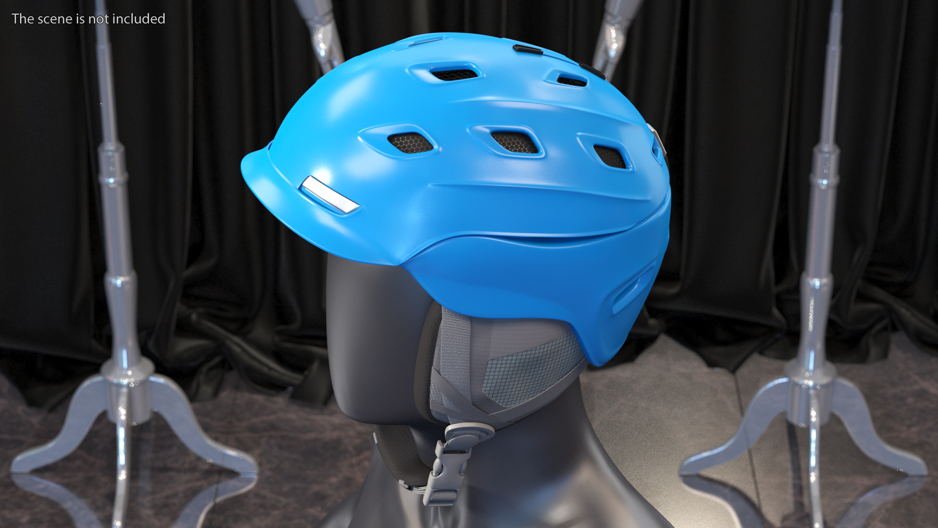 3D model Blue Ski Helmet