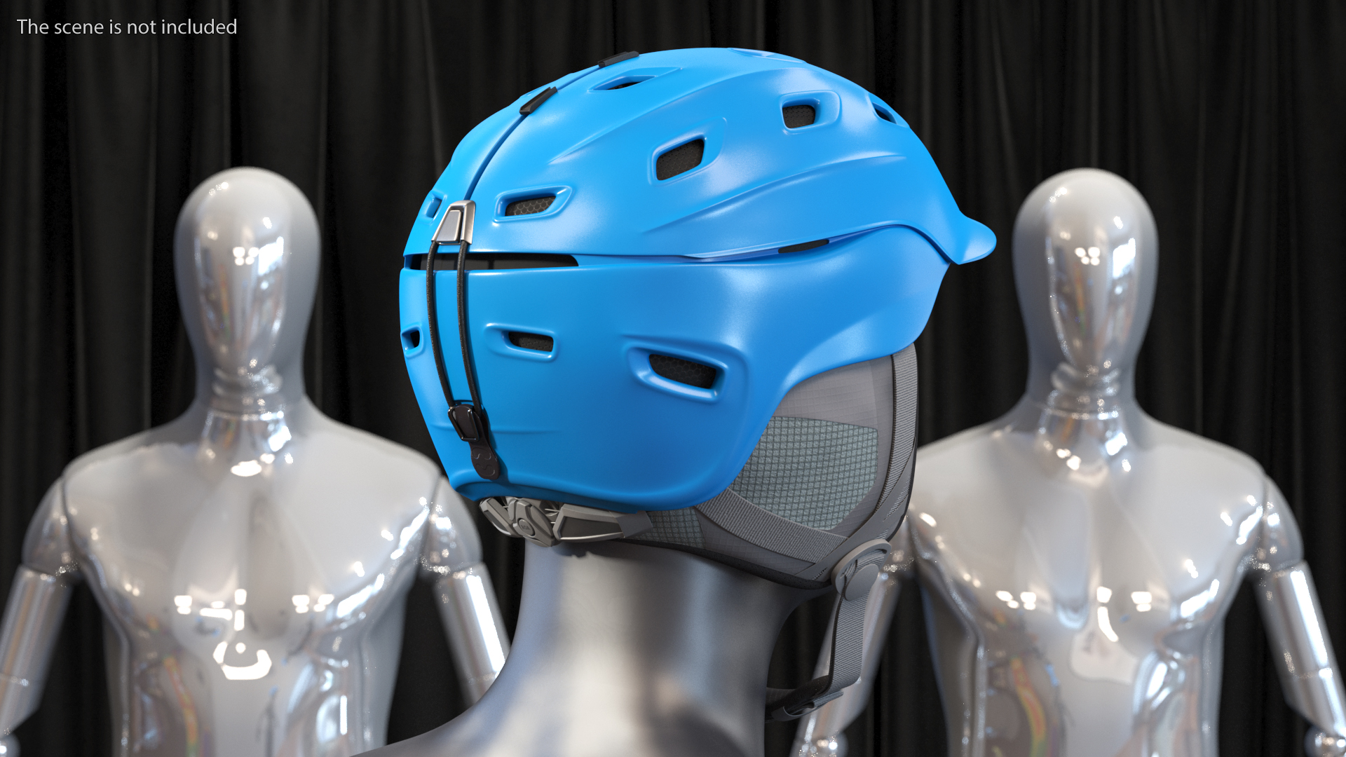 3D model Blue Ski Helmet