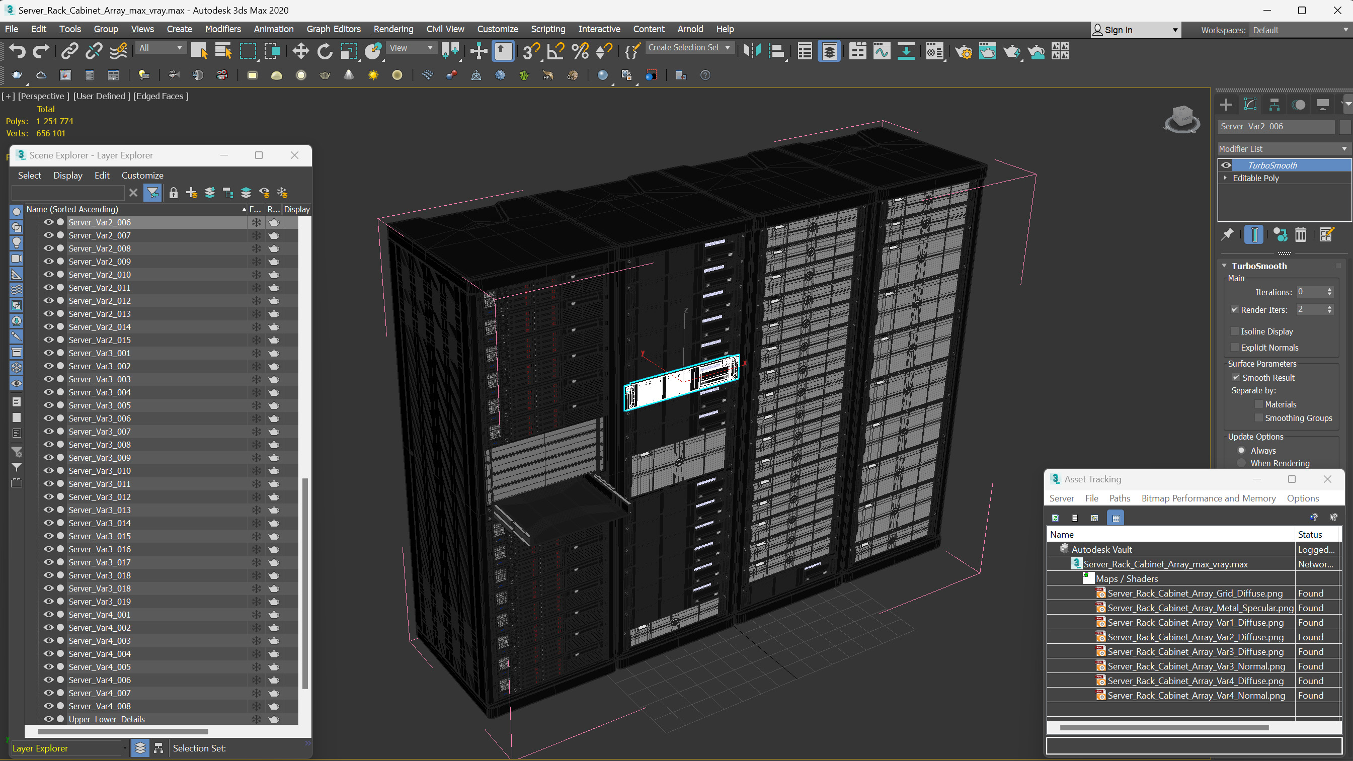 3D model Server Rack Cabinet Array