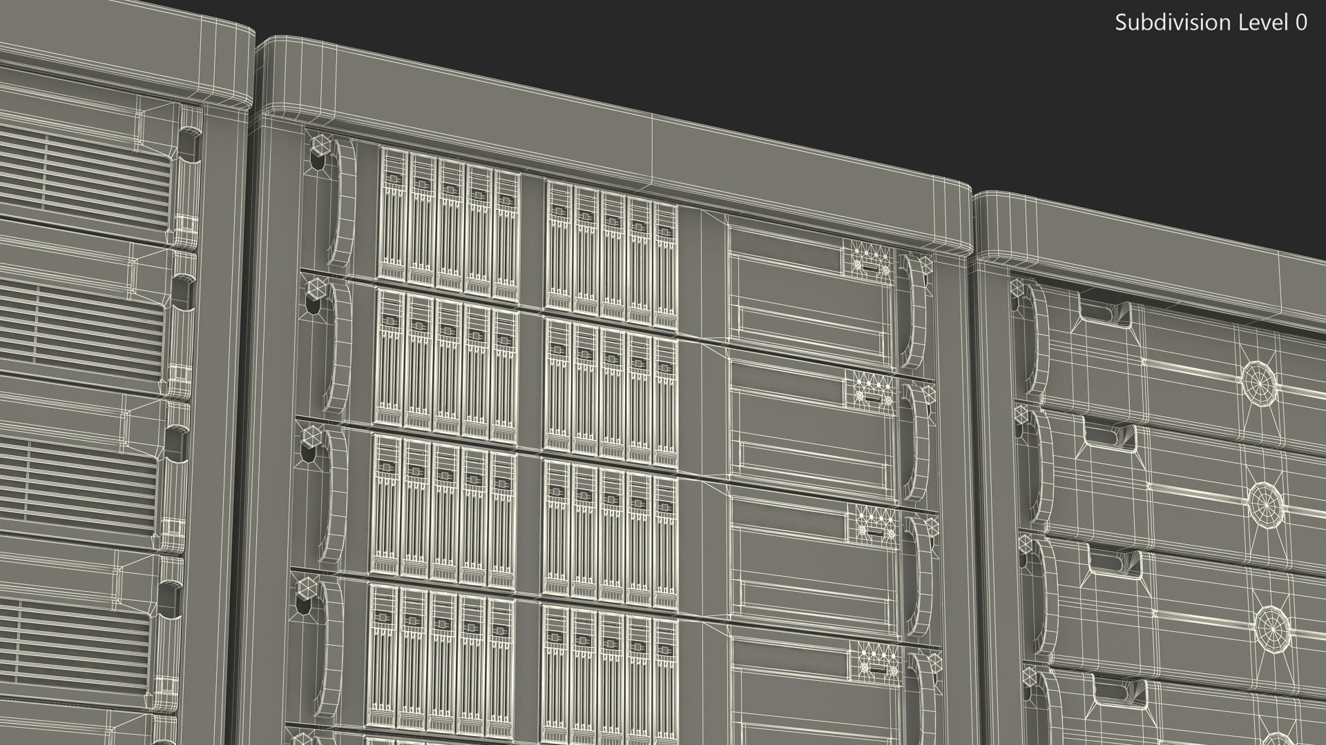 3D model Server Rack Cabinet Array