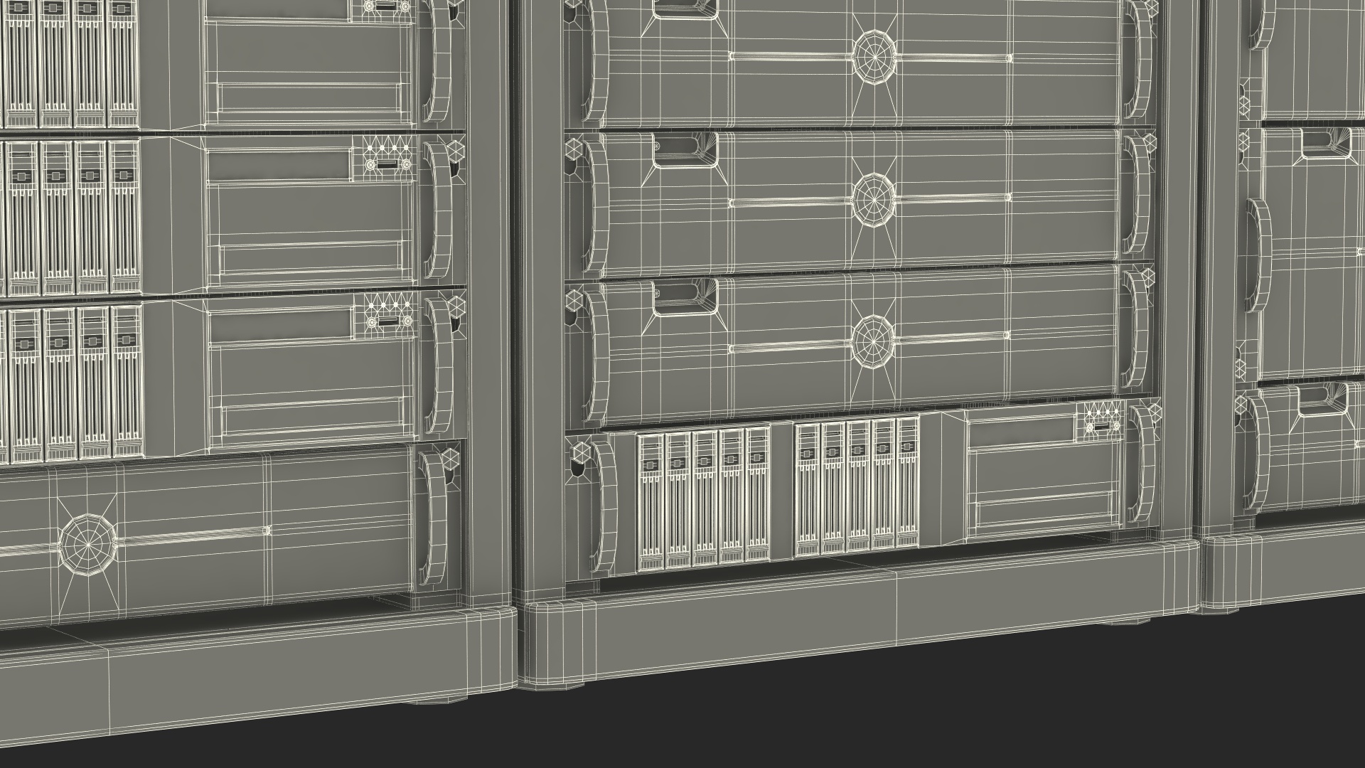 3D model Server Rack Cabinet Array