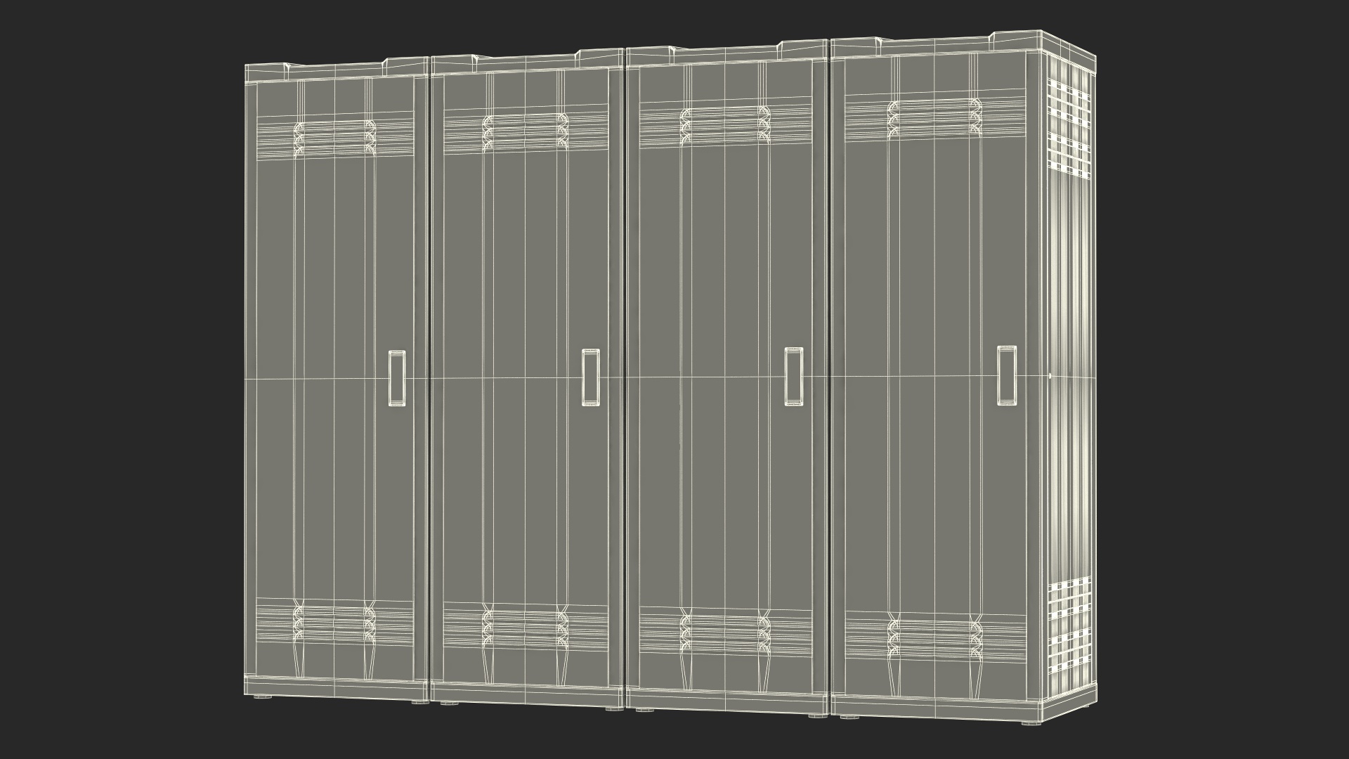 3D model Server Rack Cabinet Array