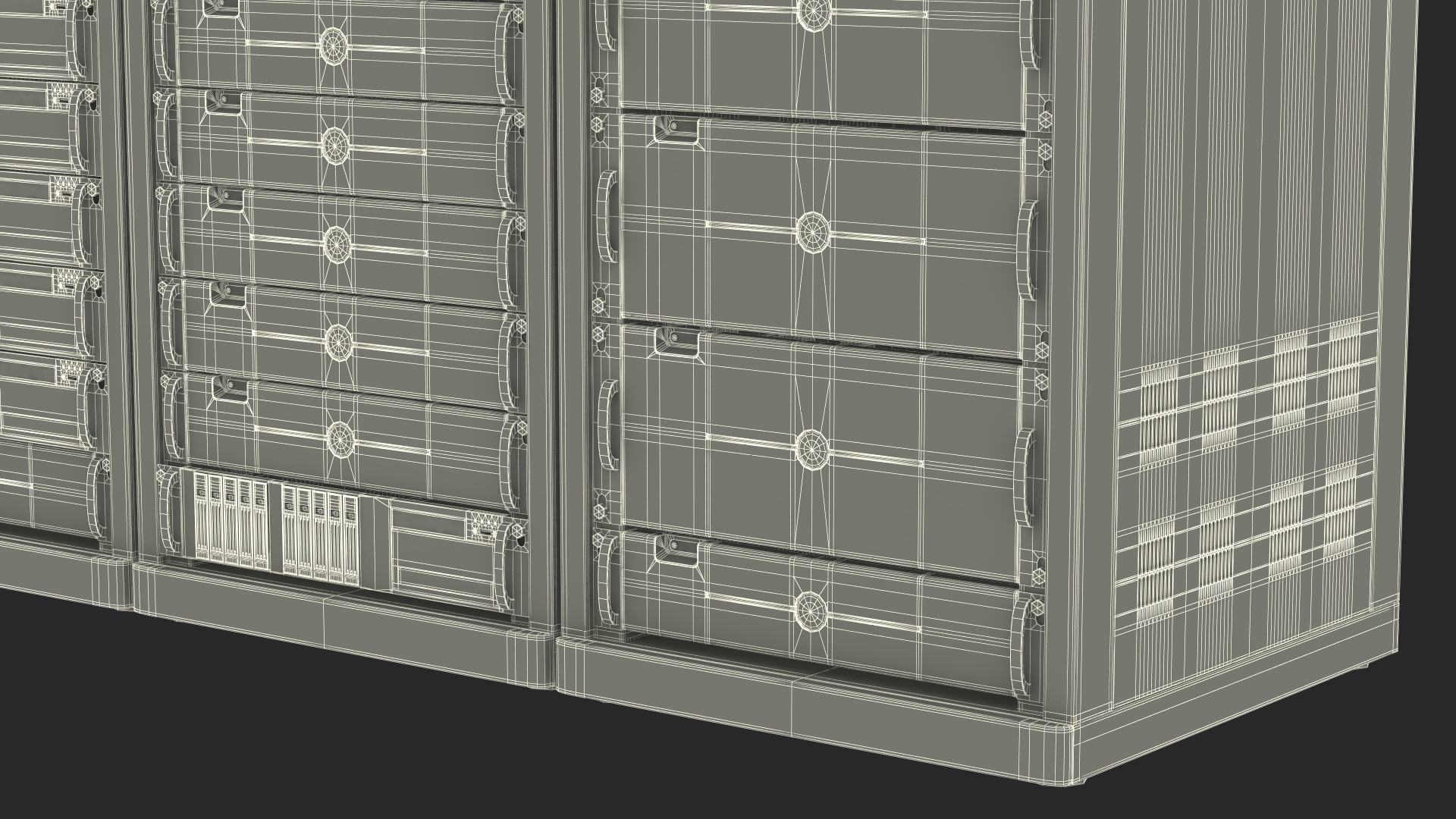 3D model Server Rack Cabinet Array