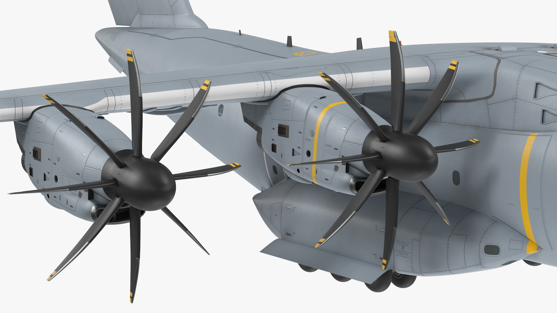 3D Airbus A400M Atlas Turboprop Military Transport Aircraft