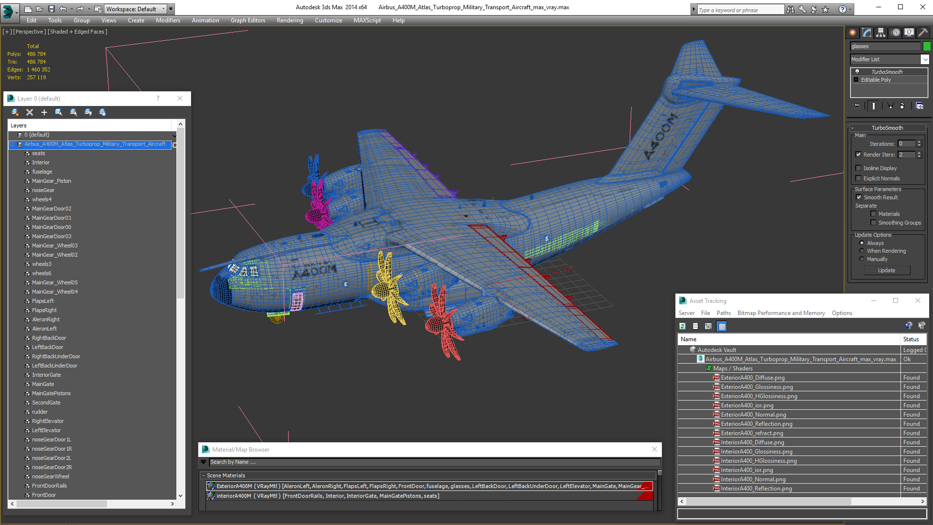 3D Airbus A400M Atlas Turboprop Military Transport Aircraft