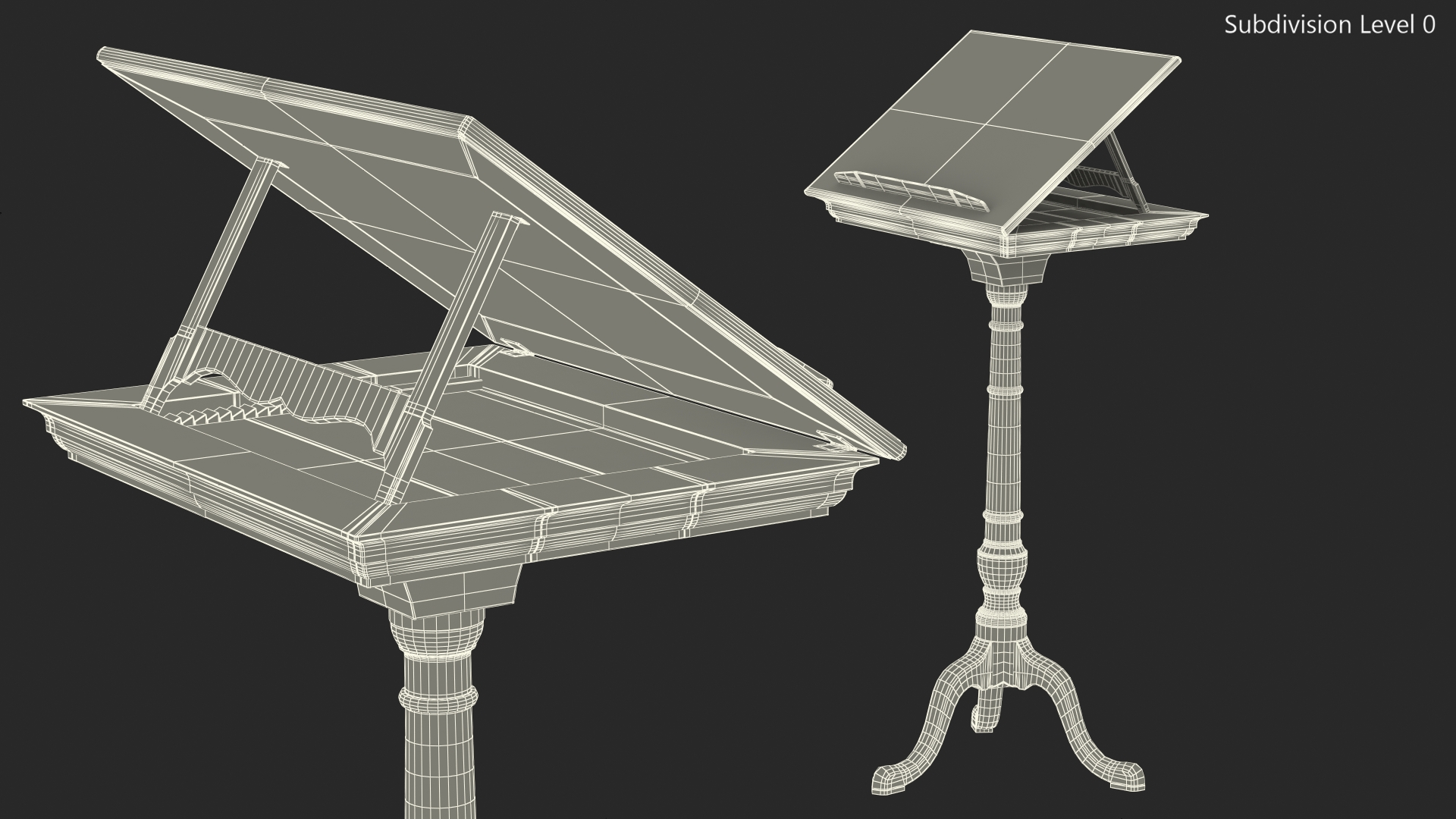 3D model Adjustable Vintage Music Stand