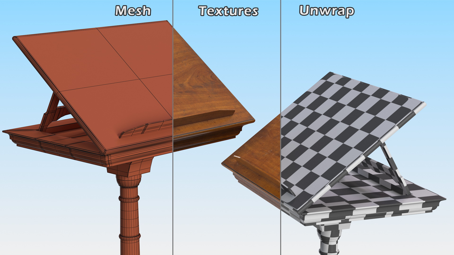 3D model Adjustable Vintage Music Stand