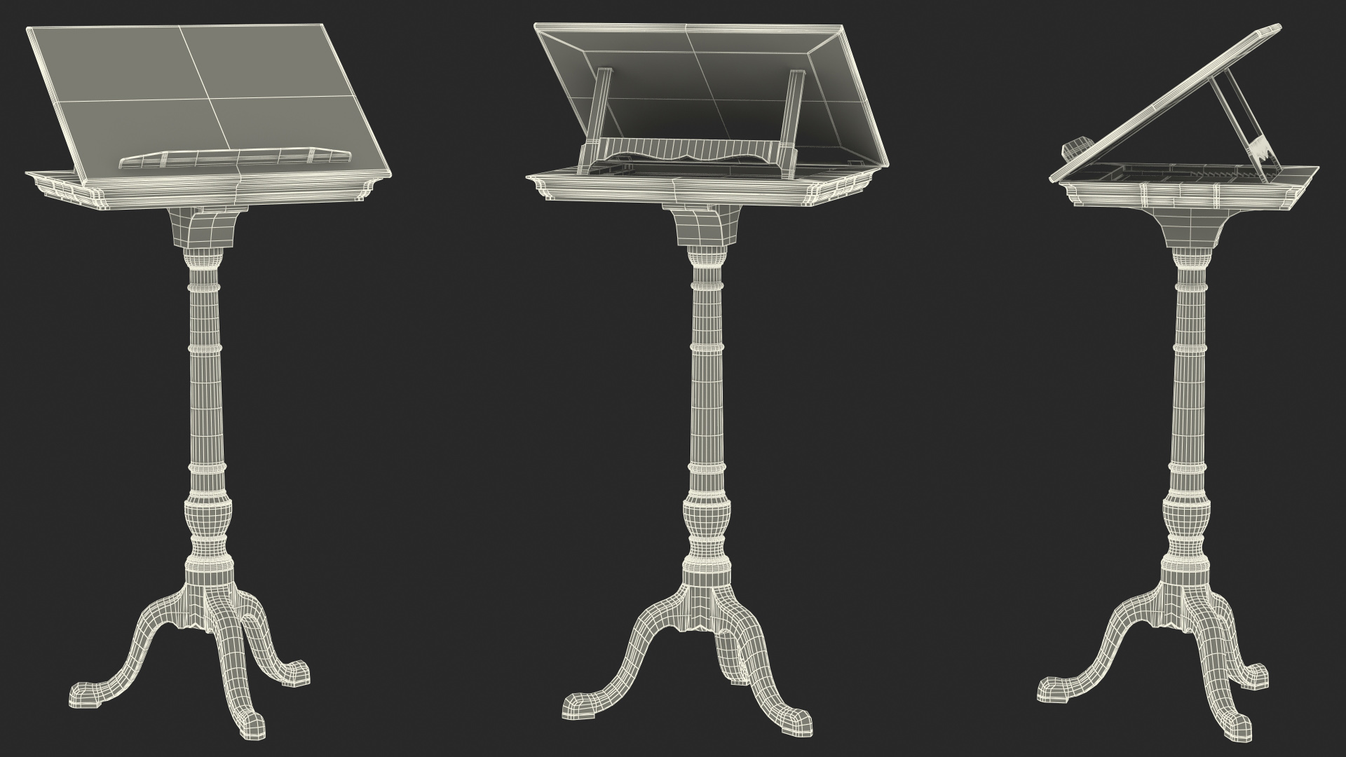 3D model Adjustable Vintage Music Stand