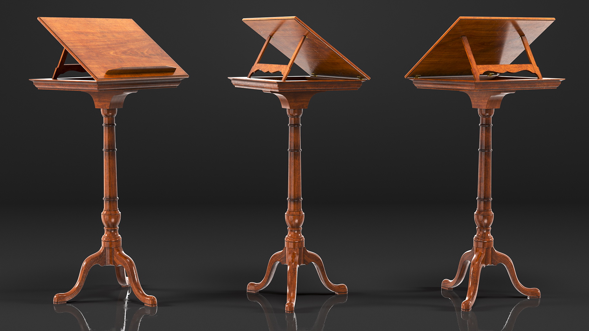 3D model Adjustable Vintage Music Stand