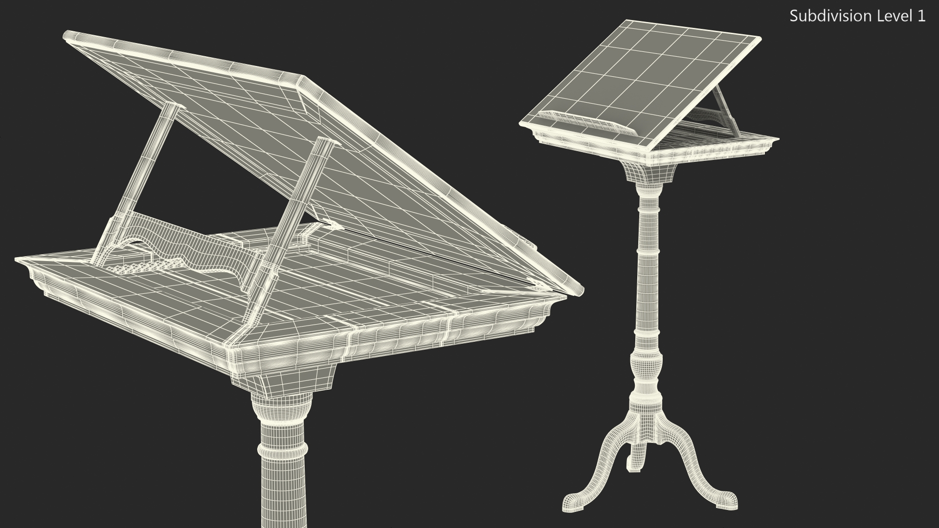 3D model Adjustable Vintage Music Stand