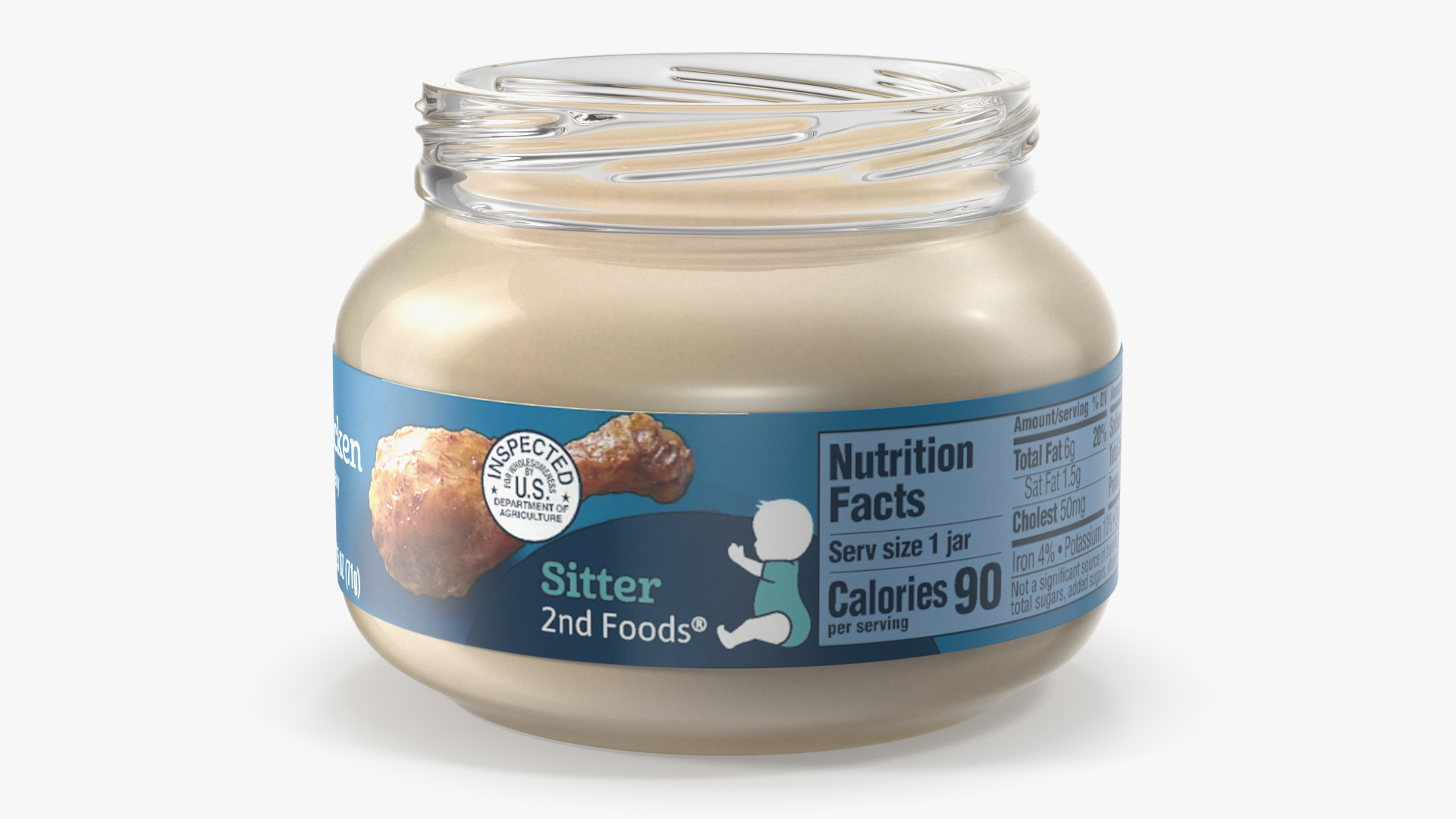 Chicken Baby Food Jar Gerber 71g 3D