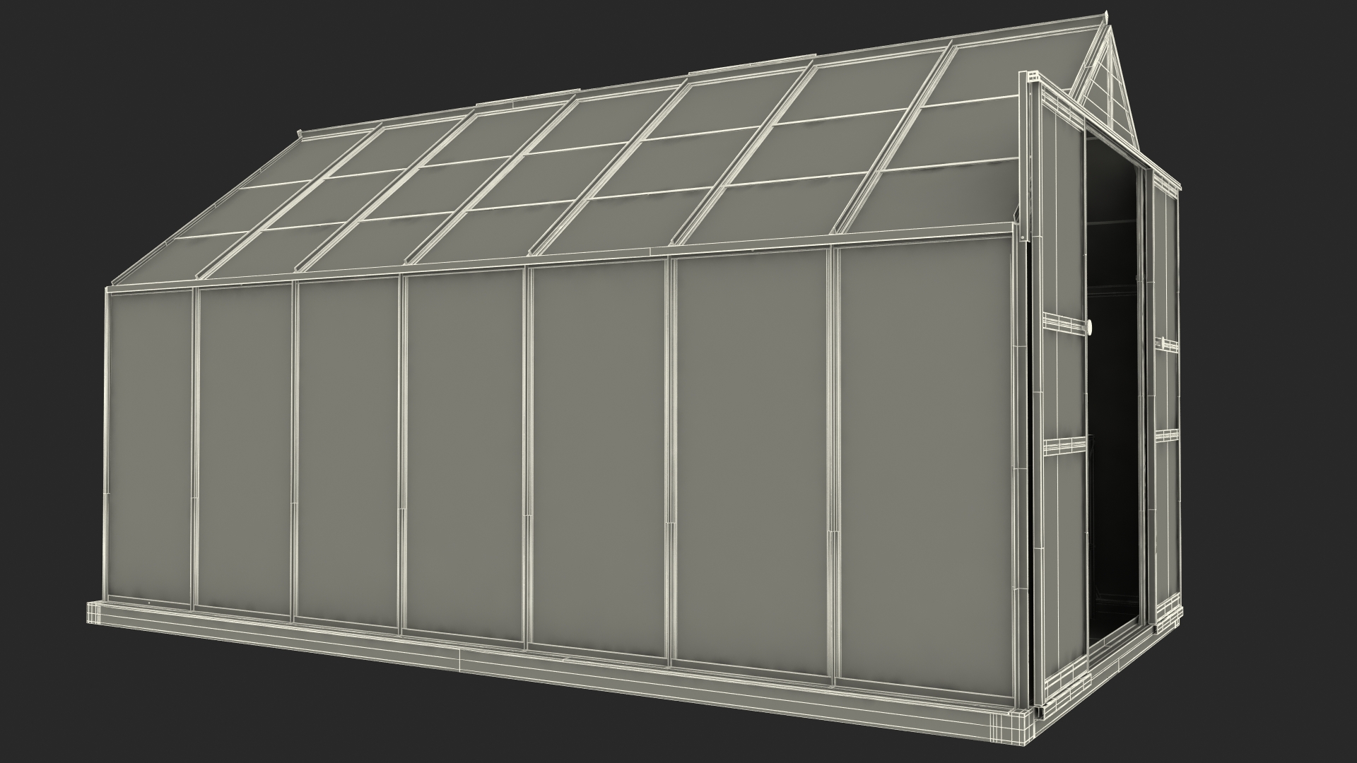 Garden Greenhouse with Rack 3D