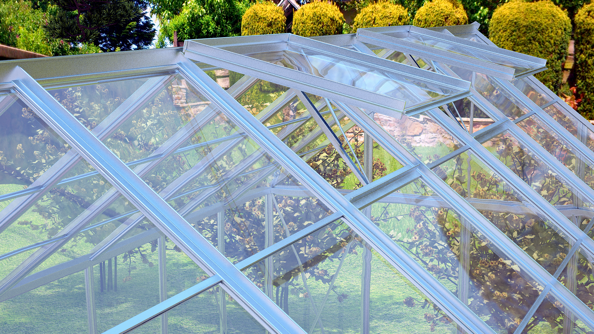 Garden Greenhouse with Rack 3D