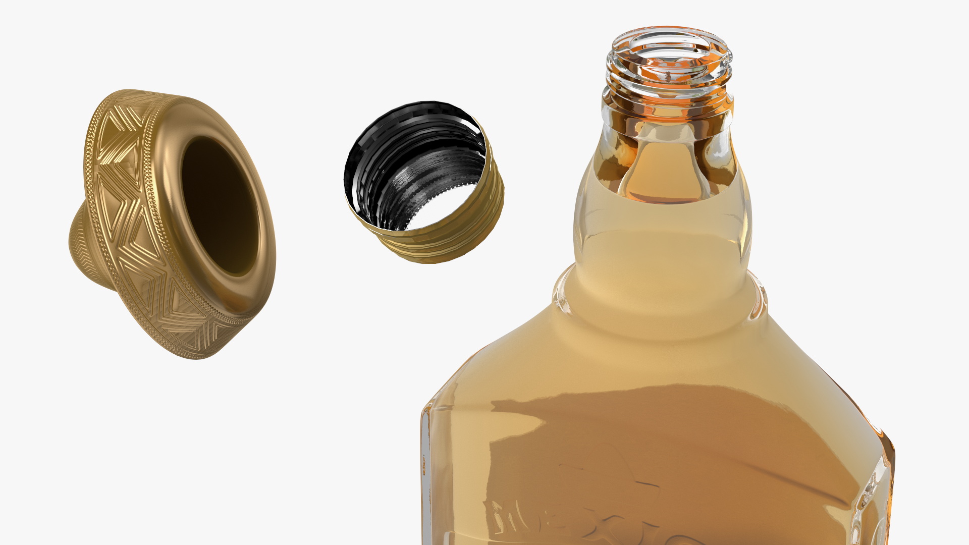 3D Margarita Cocktail Glass with Bottle
