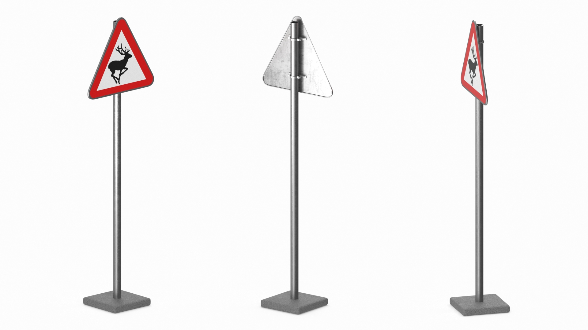 Road Sign Wild Animals 3D