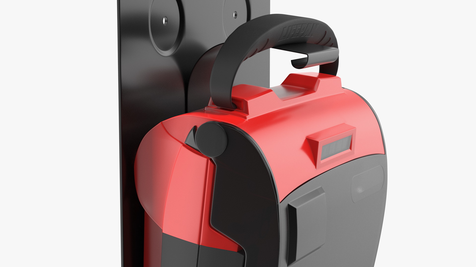 3D Automated External Defibrillator on Wall Bracket model