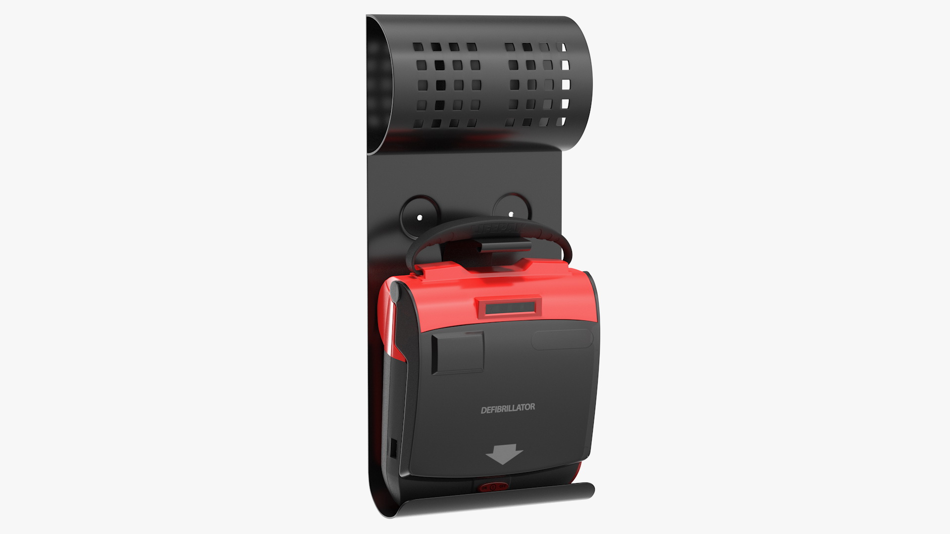 3D Automated External Defibrillator on Wall Bracket model
