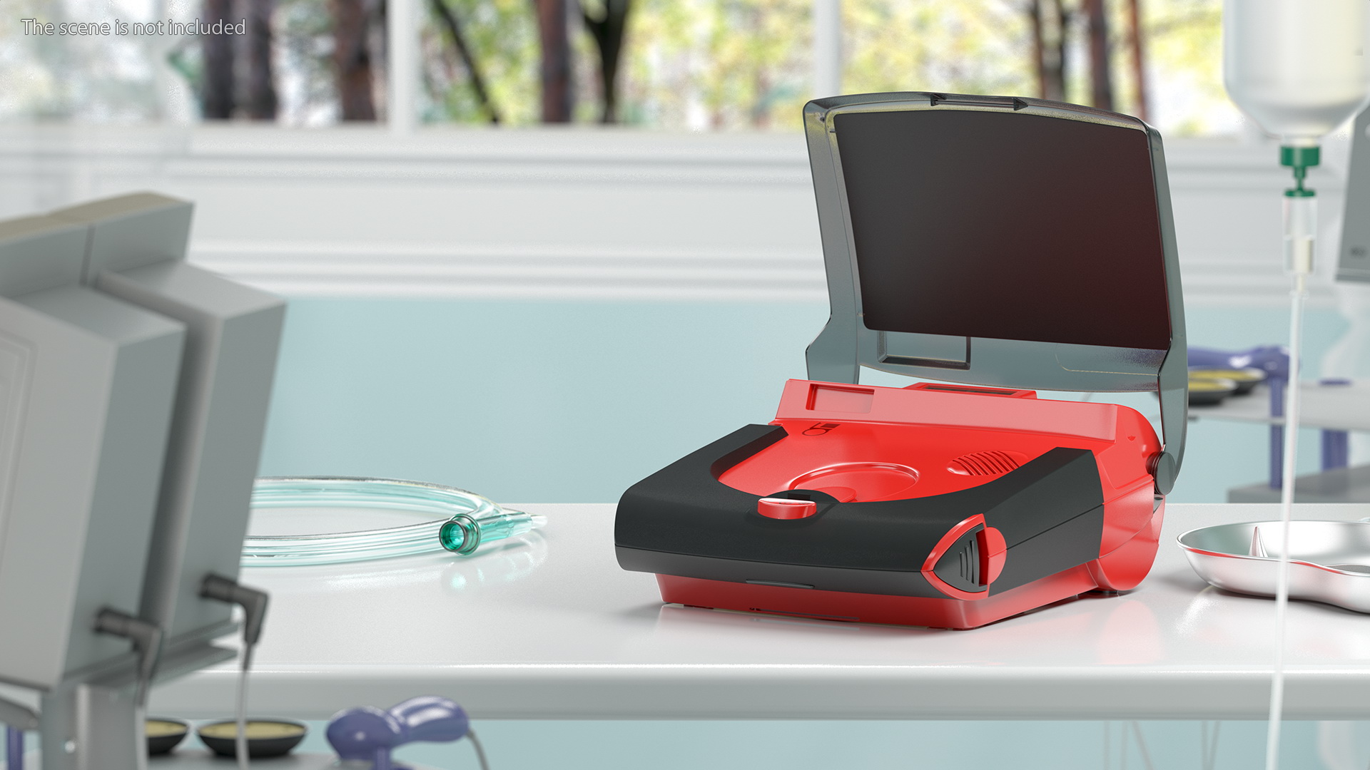 3D Automated External Defibrillator on Wall Bracket model