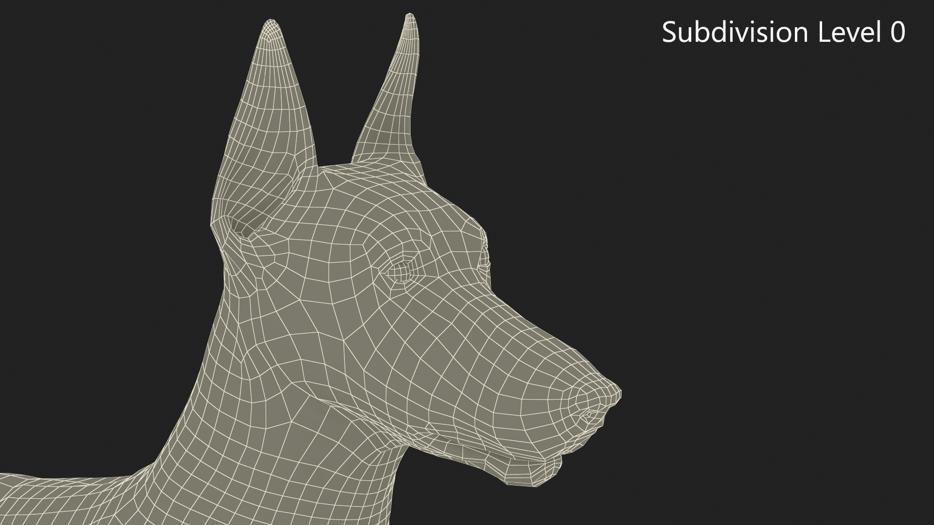 3D Doberman Dog Brown Lying Down Fur model