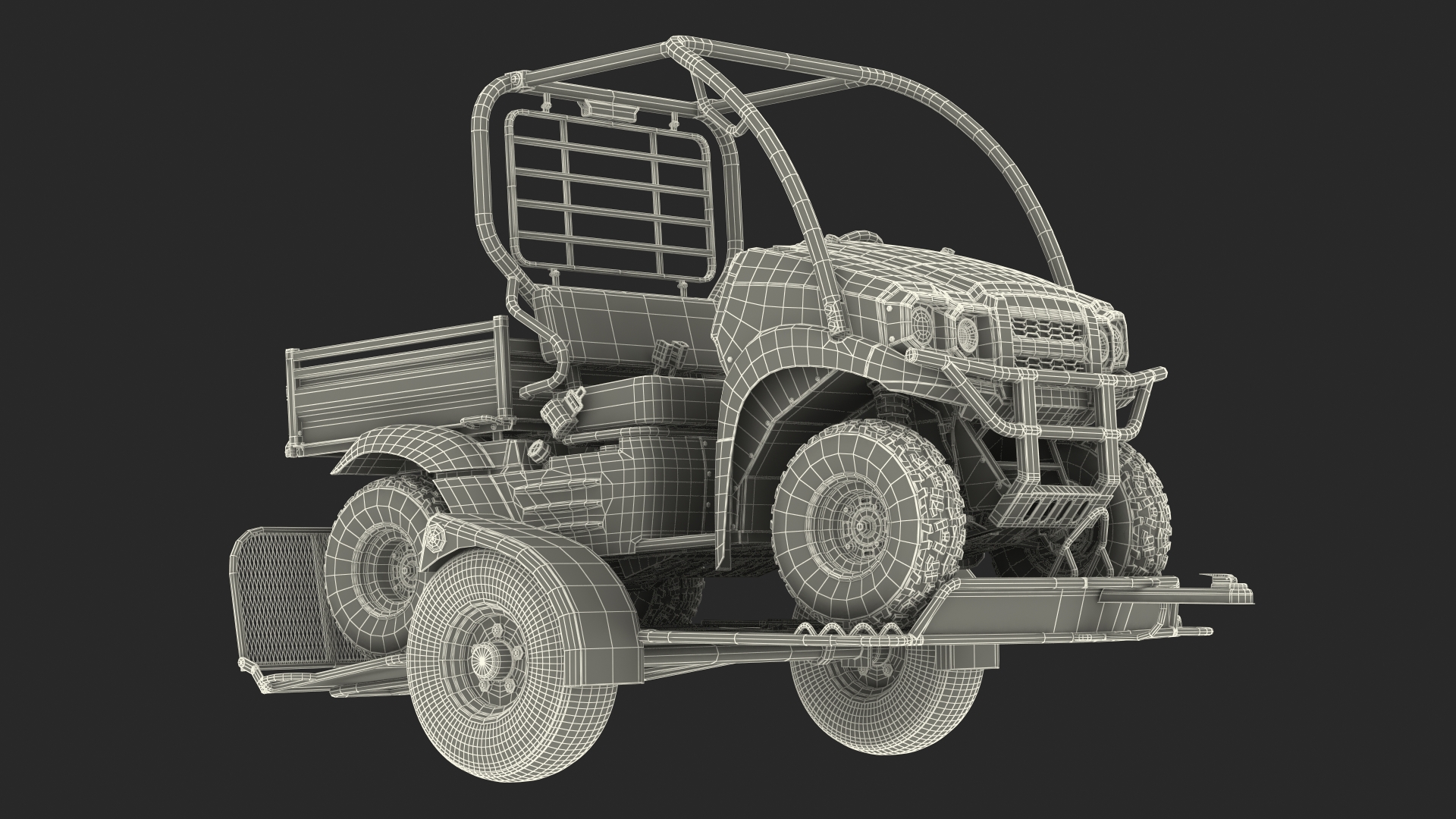 ATV Trailer with 4x4 Quadrocycle 3D